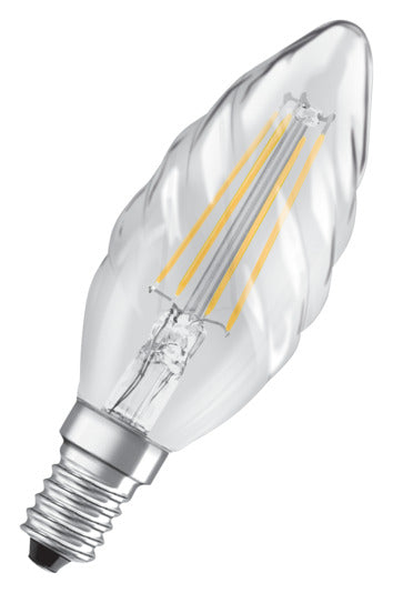 OSRAM LED-Lampe Retrofit Star Classic BW E14 4.0W 470lm clear Warm White in  präsentiert im Onlineshop von KAQTU Design AG. Leuchtmittel ist von OSRAM