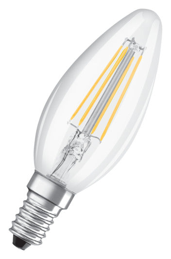 OSRAM LED-Lampe Retrofit Star Classic B E14 4.0W 470lm clear Warm White in  präsentiert im Onlineshop von KAQTU Design AG. Leuchtmittel ist von OSRAM