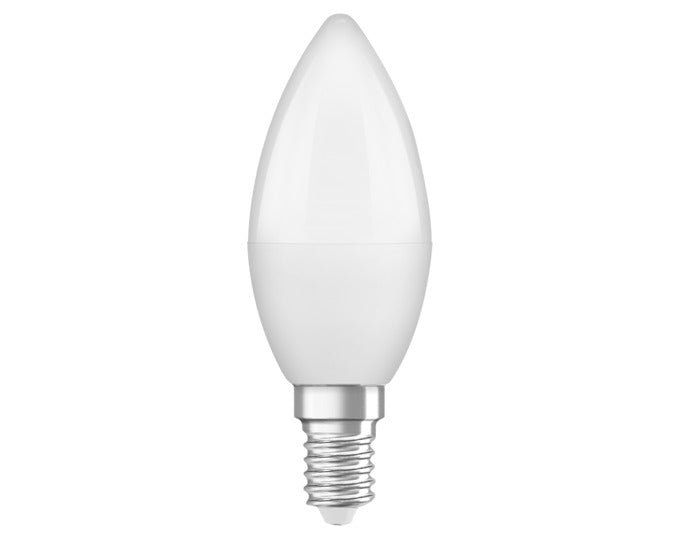 OSRAM LED-Lampe Star Classic B E14 5.5W 470lm frosted Warm White in  präsentiert im Onlineshop von KAQTU Design AG. Leuchtmittel ist von OSRAM