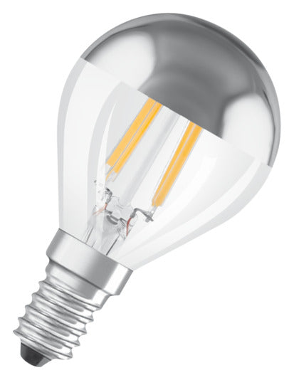 OSRAM LED-Lampe Retrofit Classic P E14 4.0W 350lm Mirror Warm White in  präsentiert im Onlineshop von KAQTU Design AG. Leuchtmittel ist von OSRAM