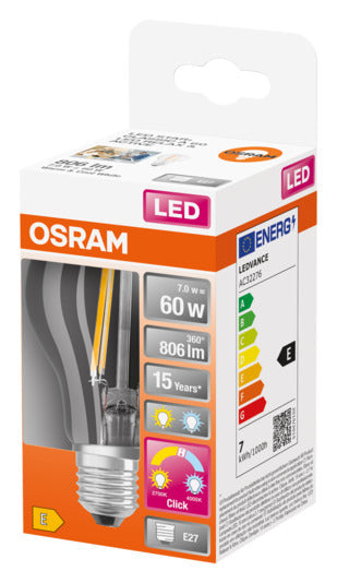 OSRAM LED-Lampe E27, 10W, 1521lm, frosted, Cool White, ideal für Relax und Active, energieeffizient und langlebig.