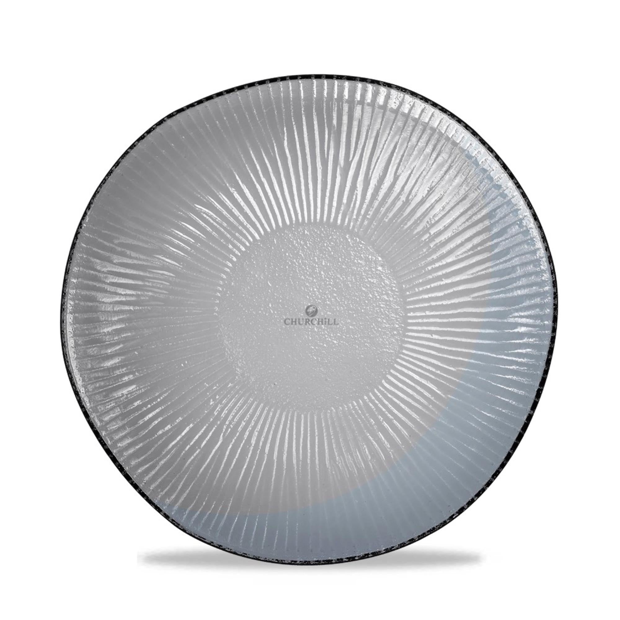 Bol en verre à poussière organique en bambou autour de plat, 21,5 cm