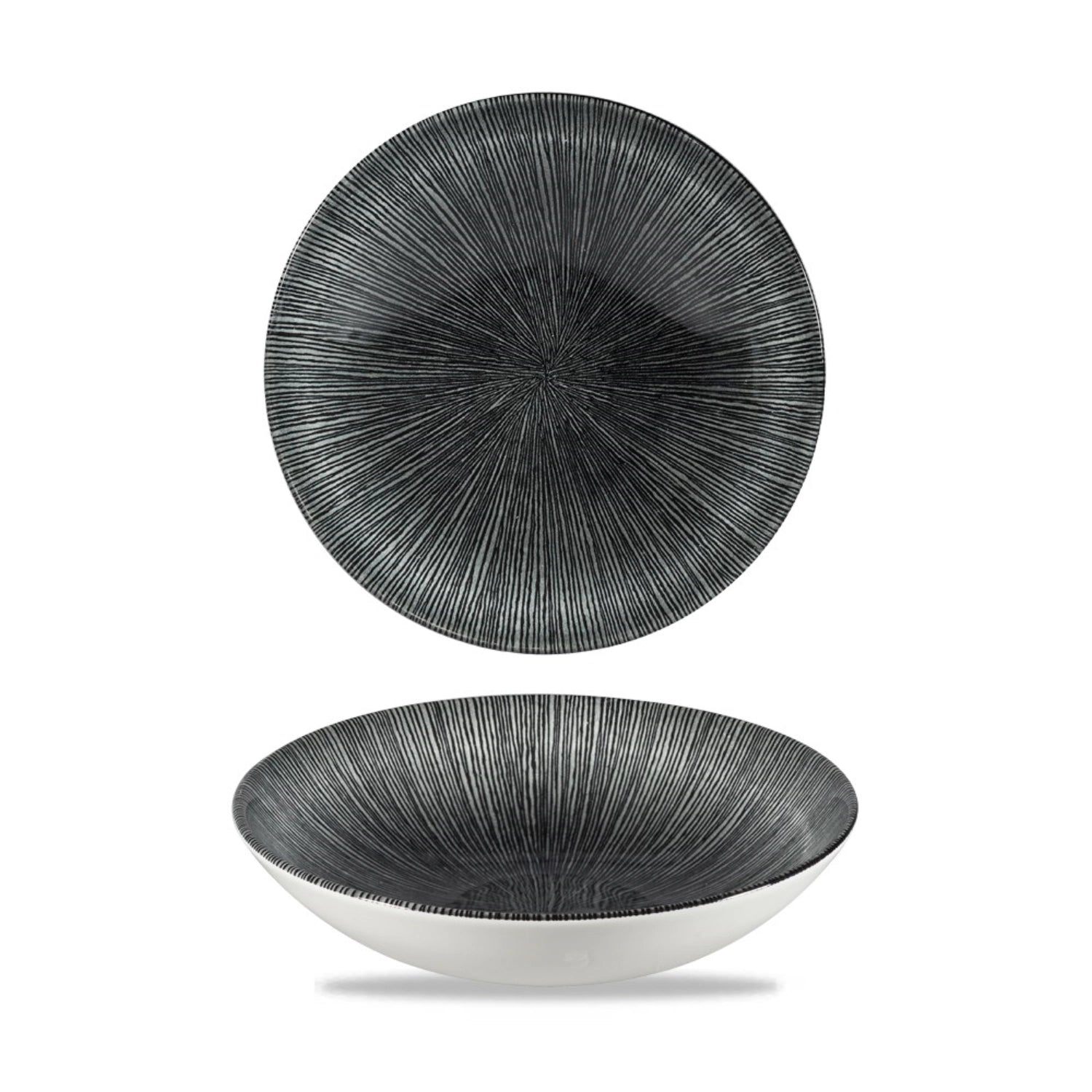 S.PAssiette creuse Agano Black 18,2 cm