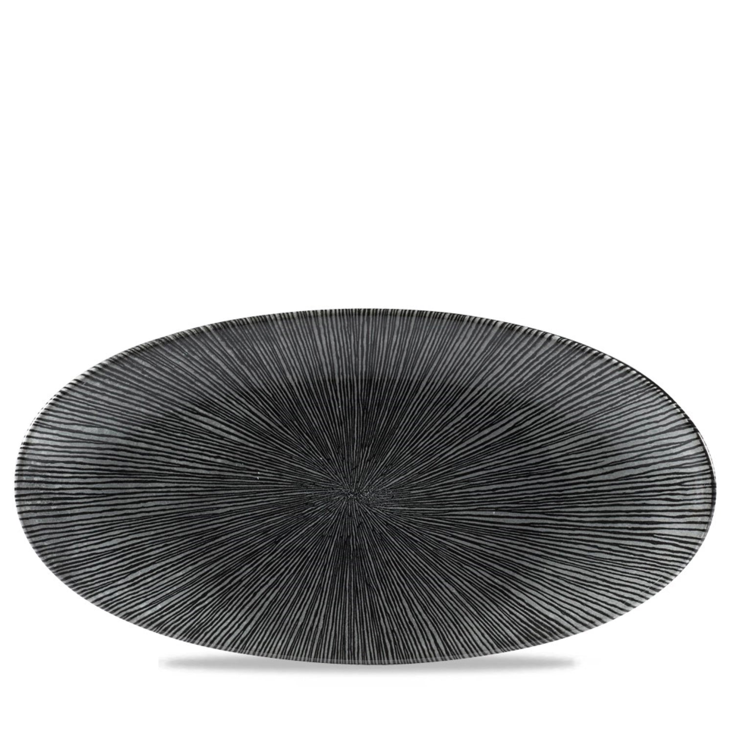 S.P. Assiette noire ovale Agano 34,7x17,3cm