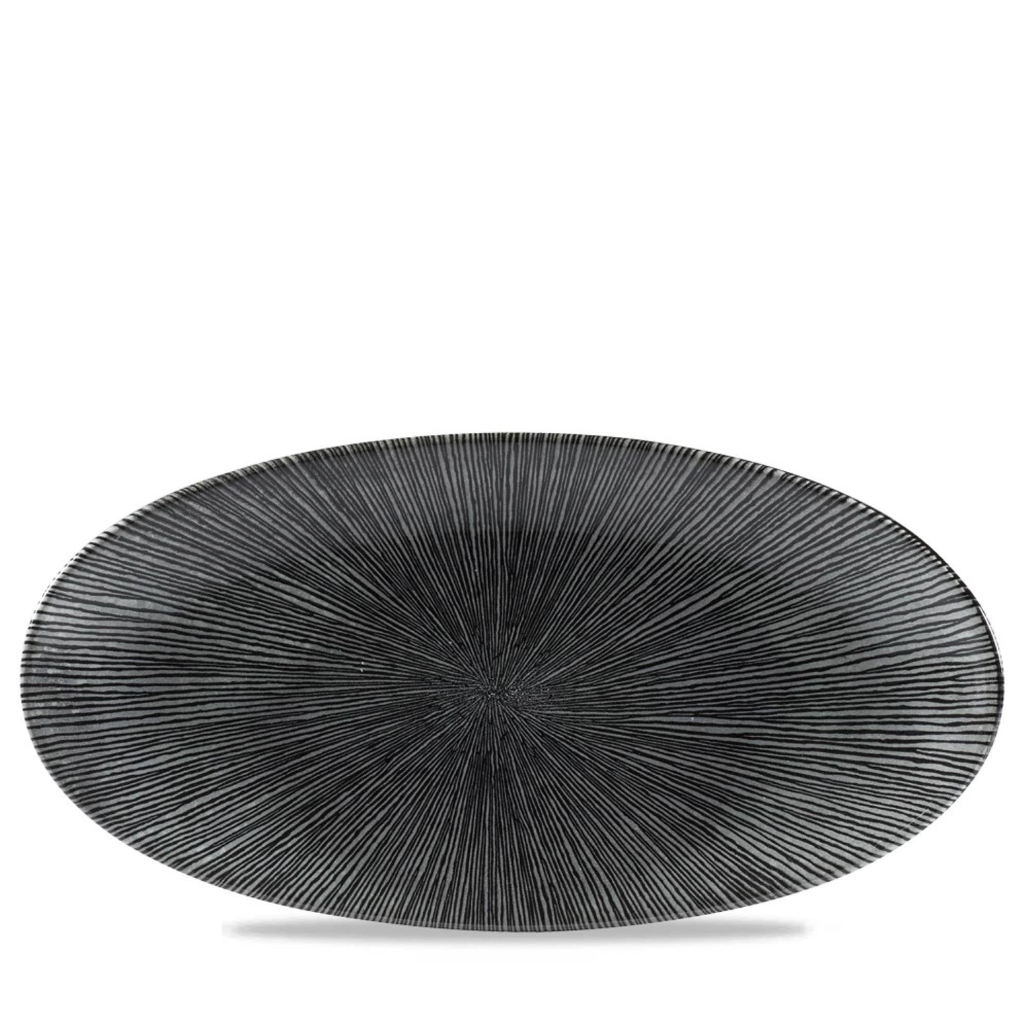 S.P. Agano Black Platte oval 34.7x17.3cm