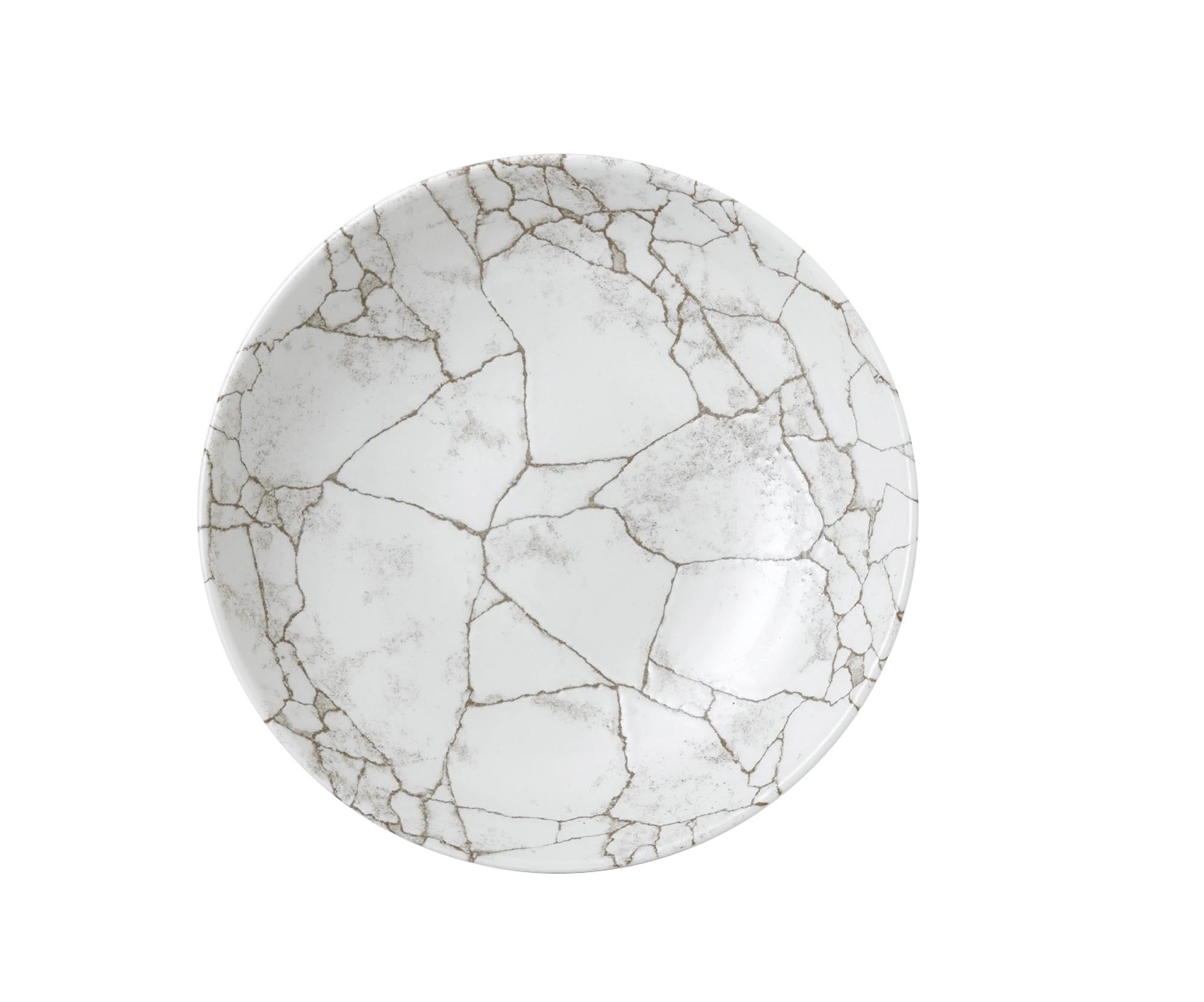 Entdecken Sie den S.P. Kintsugi Agate Grey Coupe Teller tief 24,8 cm von Churchill – perfekt für Suppen und Pasta, elegant und pflegeleicht.