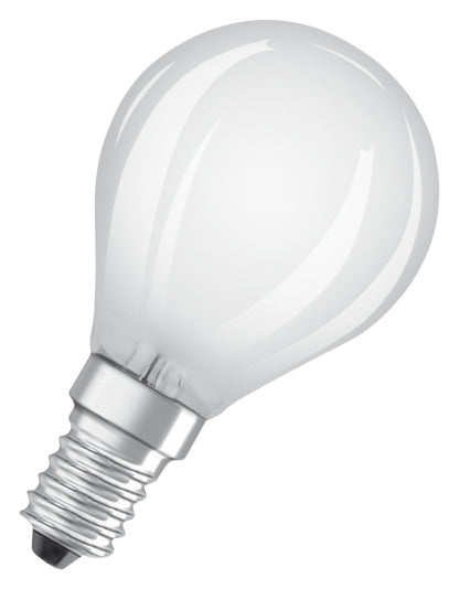 OSRAM LED-Lampe Retrofit Classic P E14 4.0W 470lm frosted Warm White in  präsentiert im Onlineshop von KAQTU Design AG. Leuchtmittel ist von OSRAM
