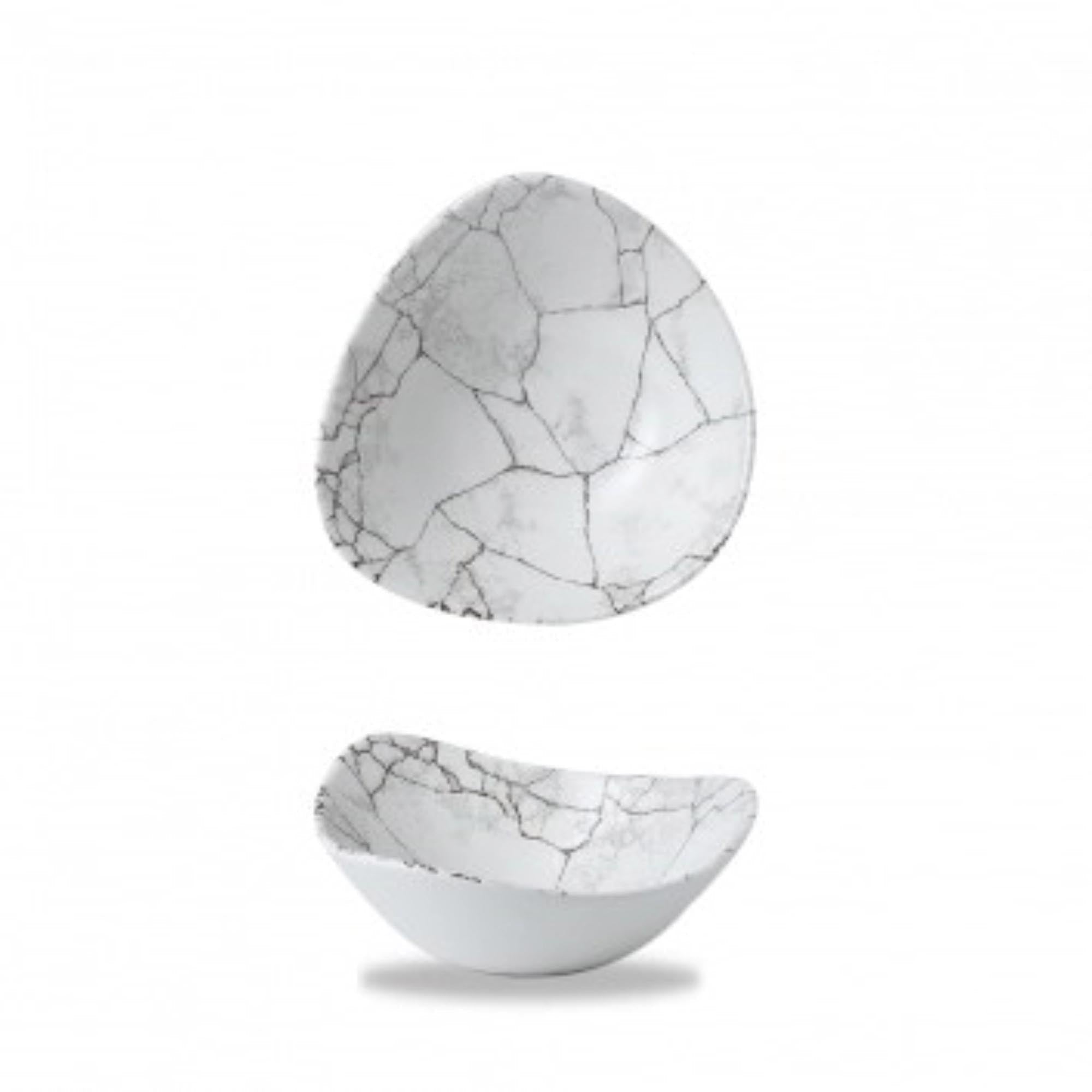 Elegante Porzellan-Schüssel (18,5 cm) mit Kintsugi-Design, ideal für Salate & Desserts. Spülmaschinenfest & stilvoll.