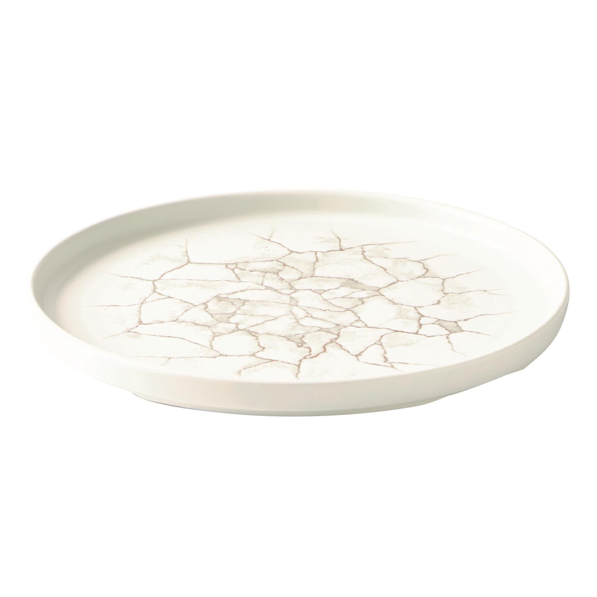 S.P. Kintsugi Agate Gray Walled Plate 26cm, H2cm