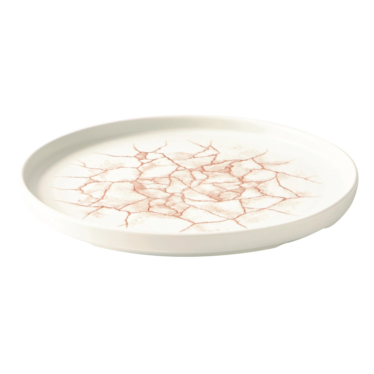 S.P. Kintsugi Coral Walled Plate 26cm, H2cm