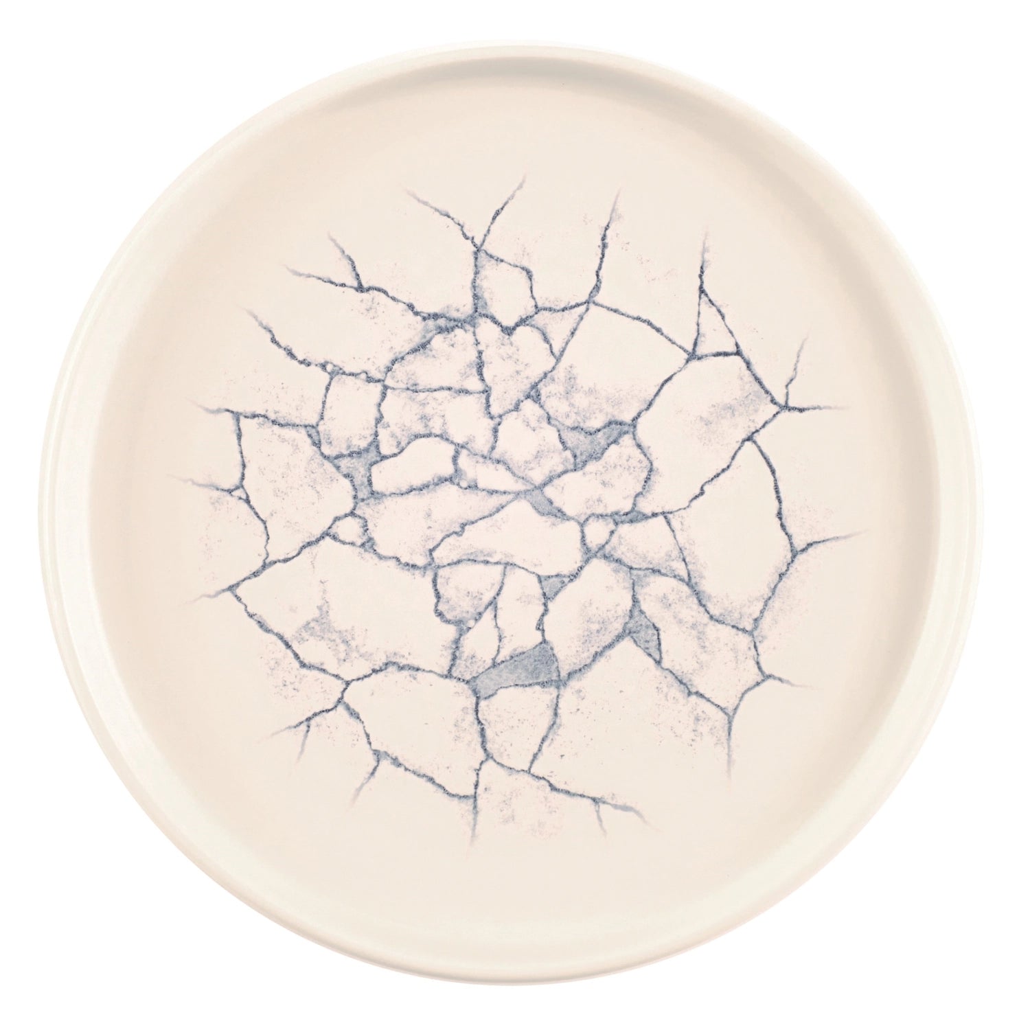 S.PAssiette murale Kintsugi gris perle 21 cm, H 2 cm