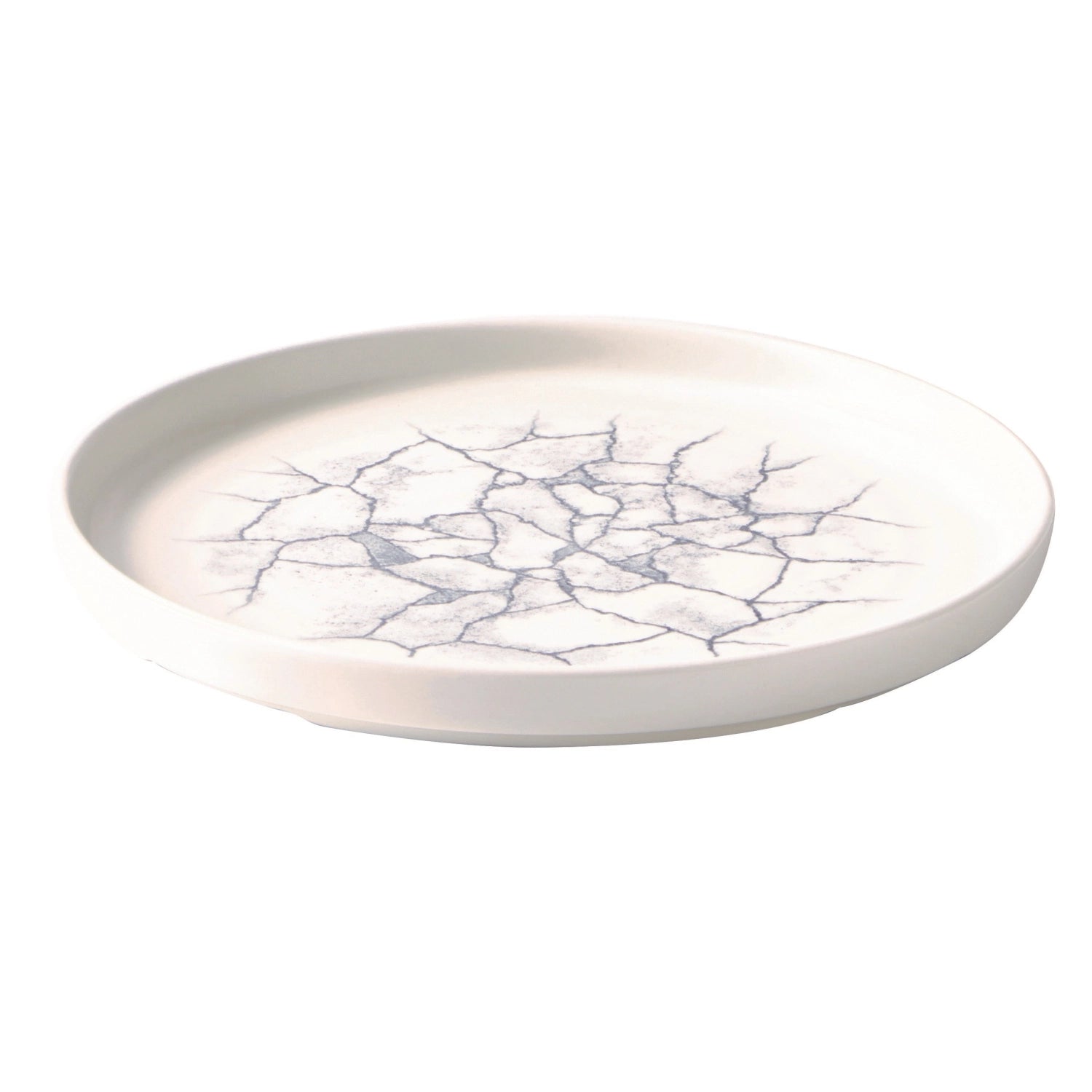 Schöner Kintsugi Teller in Perlgrau (21cm, H2cm) von Churchill, perfekt für exquisite Anlässe und geschmackvolle Präsentationen.