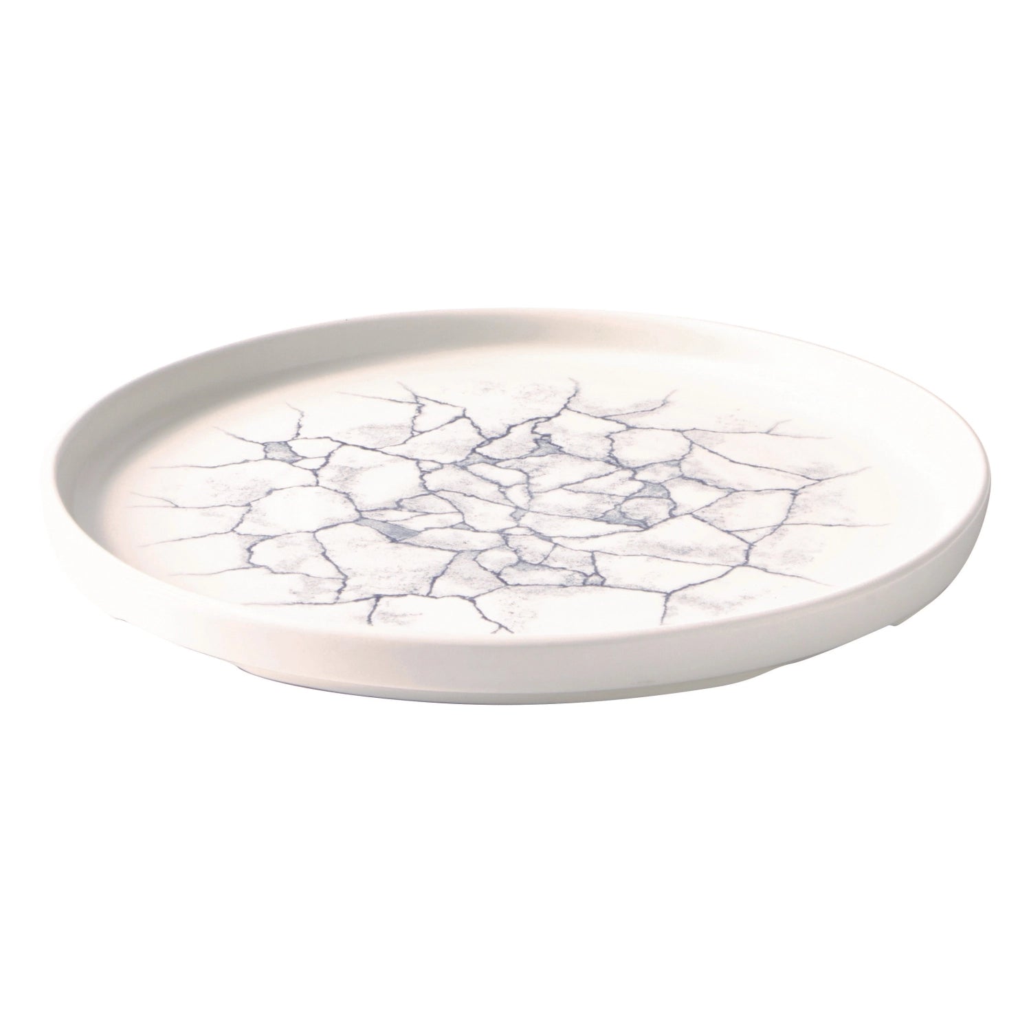 S.PAssiette murale Kintsugi gris perle 26 cm, H 2 cm