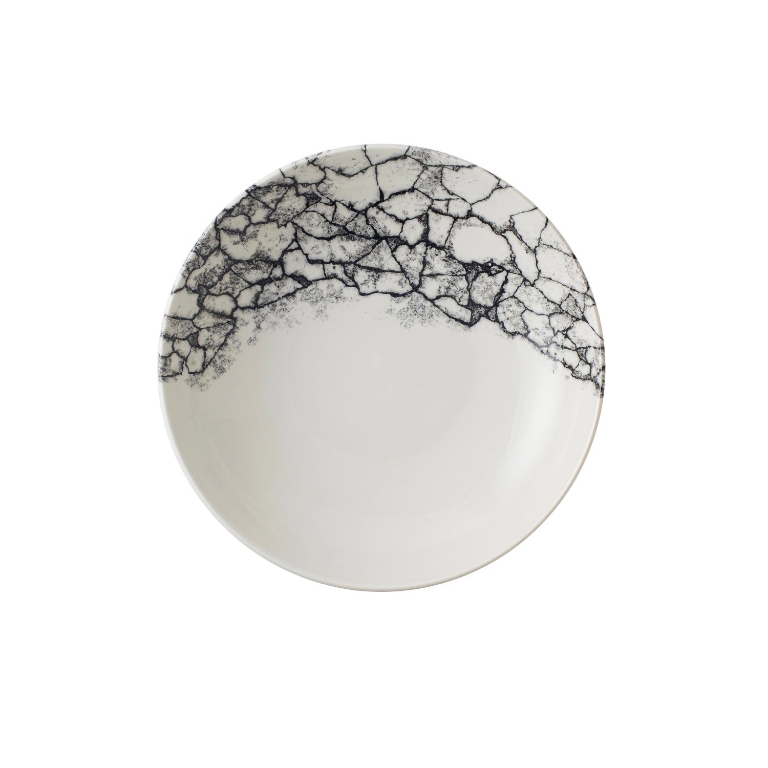 S.PKintsugi Accents Quartz Black Coupe Deep Plate 24.8cm