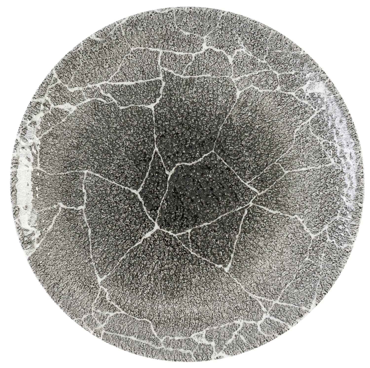 S.PAssiette plate Kintsugi Reverse Quartz noire, 28,8 cm