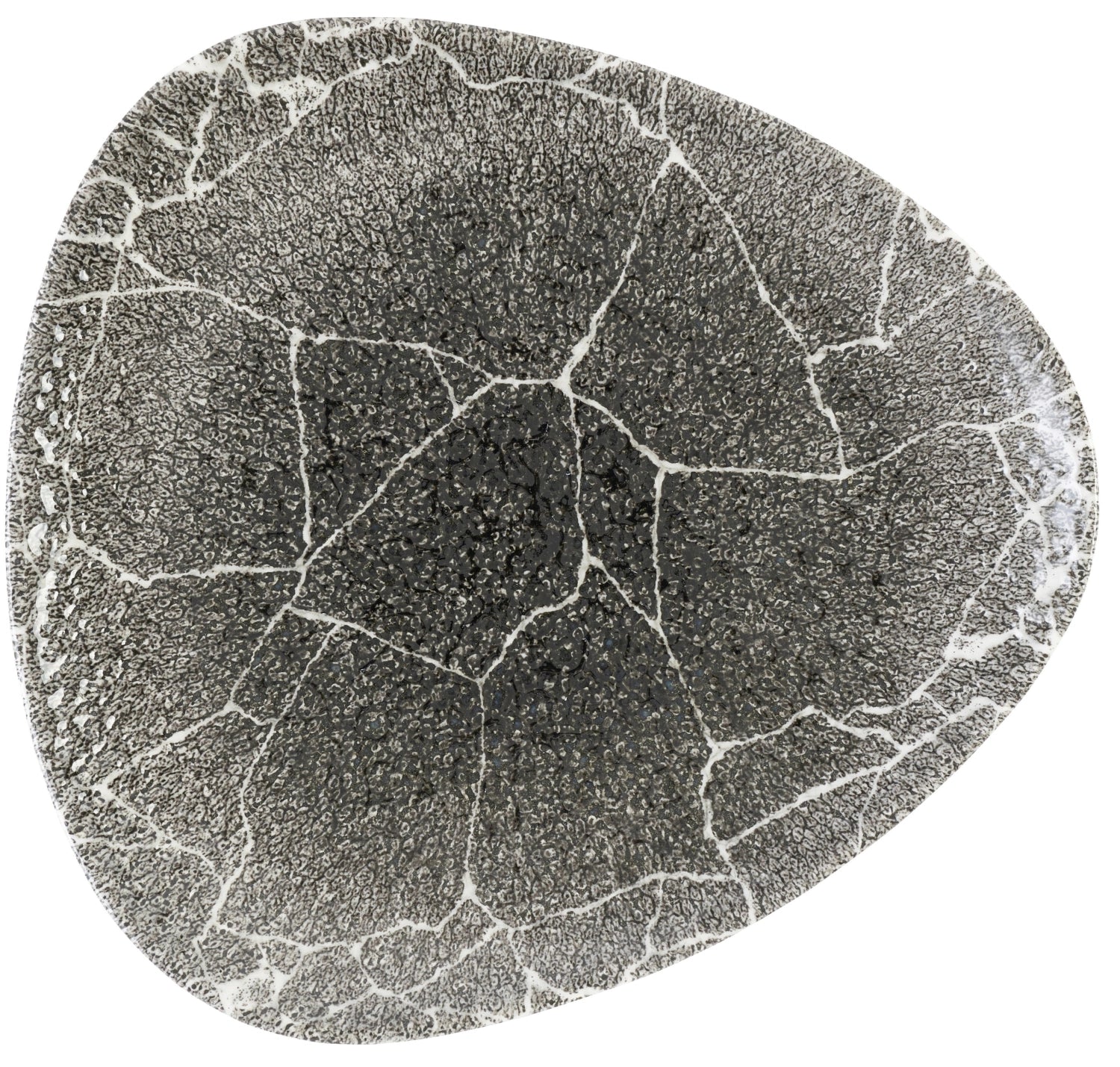 S.PAssiette plate Kintsugi Reverse Quartz Black Tria 22,9 cm