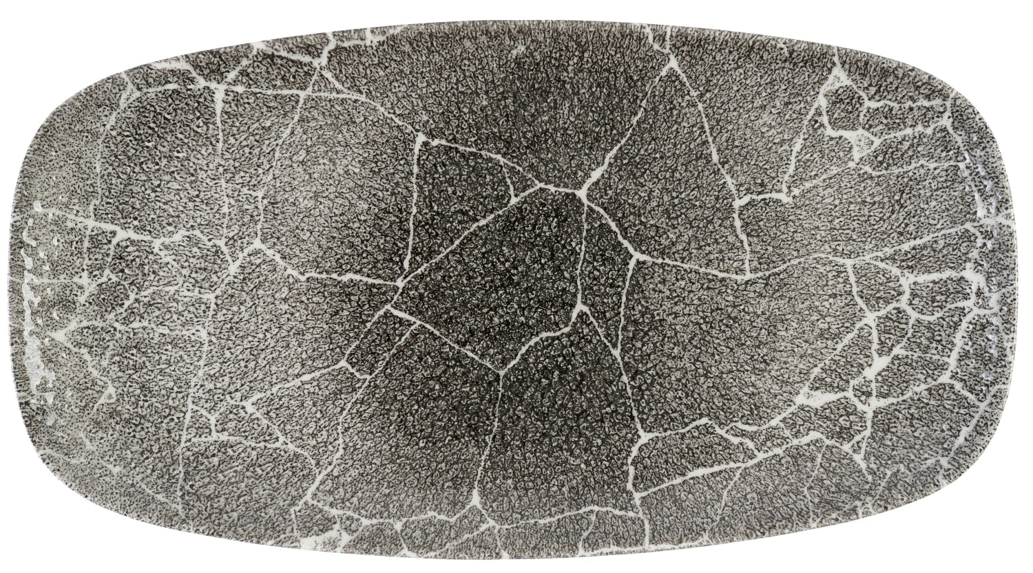 S.PPlat de chef Kintsugi en quartz inversé noir 35,5 x 18,9 cm