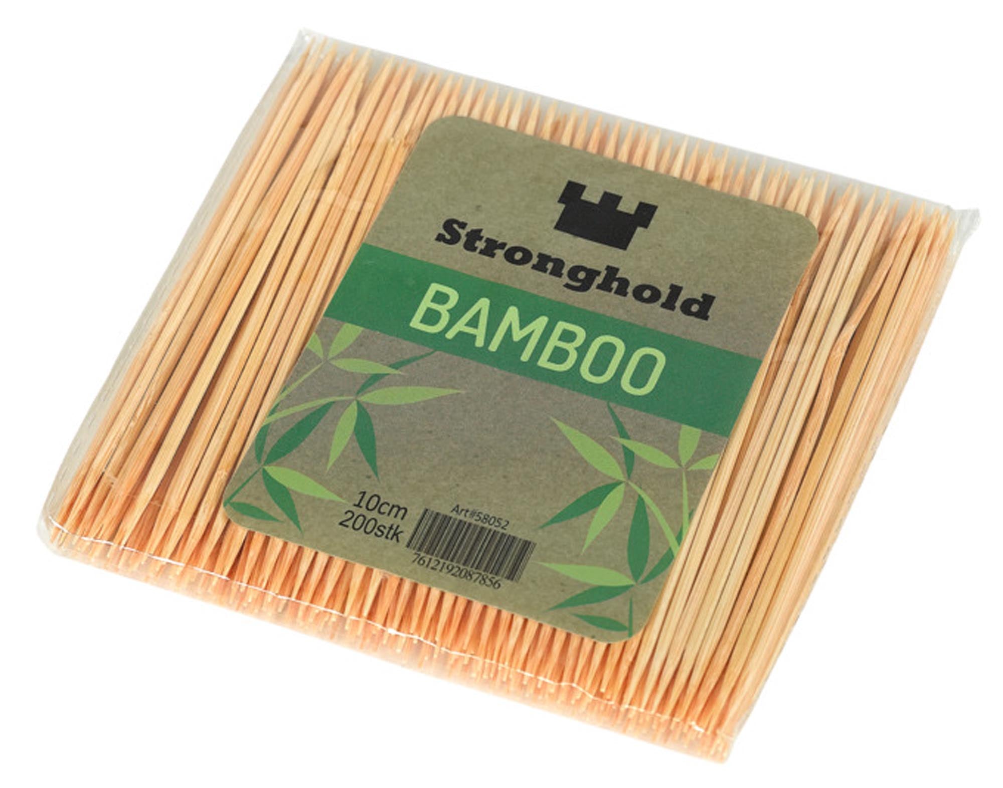Umweltfreundliche Bambus-Zahnstocher von STRONGHOLD: 5x200 Stück, 10 cm, biologisch abbaubar, stabil, ideal für Mundhygiene.