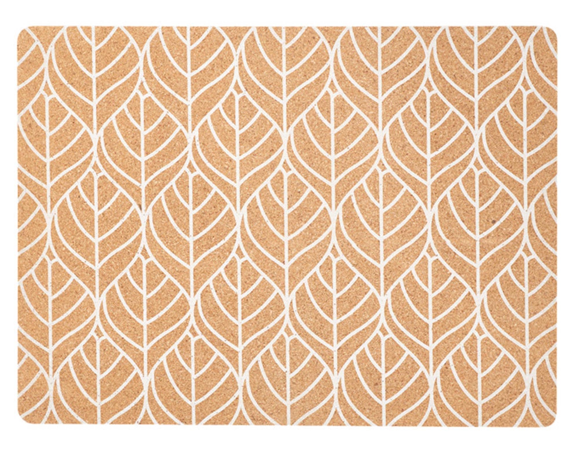 ZELLER Tischset Graphic Leave Kork weiss 40x30 cm in  präsentiert im Onlineshop von KAQTU Design AG. Tischset ist von ZELLER PRESENT