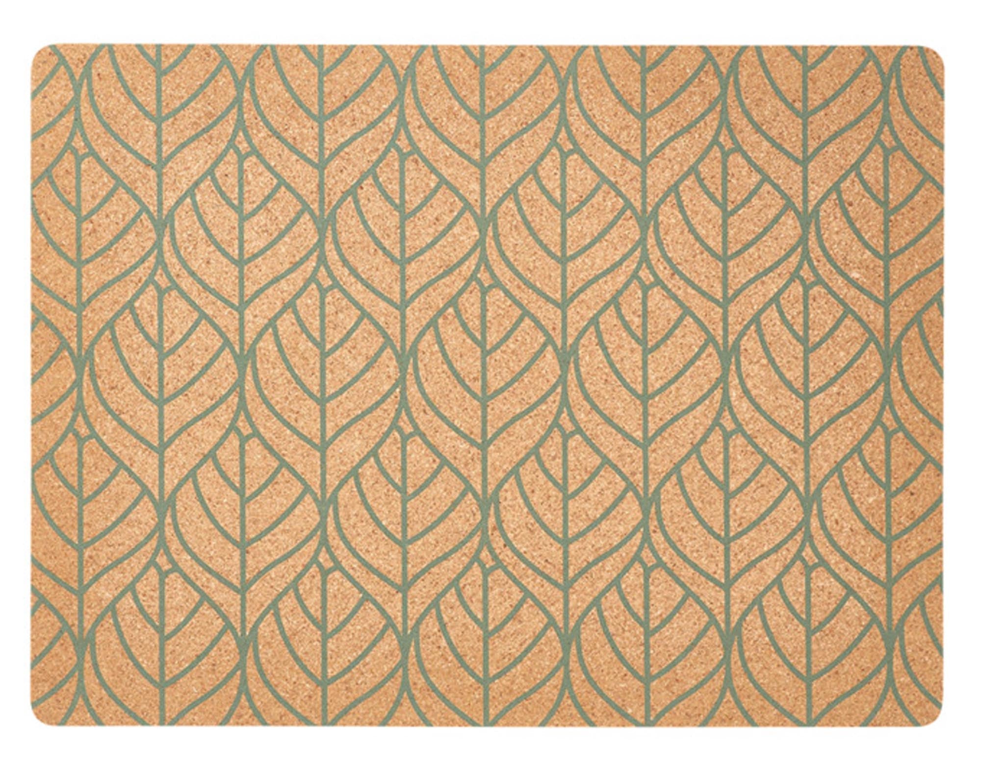 ZELLER Tischset Graphic Leave Kork salbeigrün 40x30 cm in  präsentiert im Onlineshop von KAQTU Design AG. Tischset ist von ZELLER PRESENT