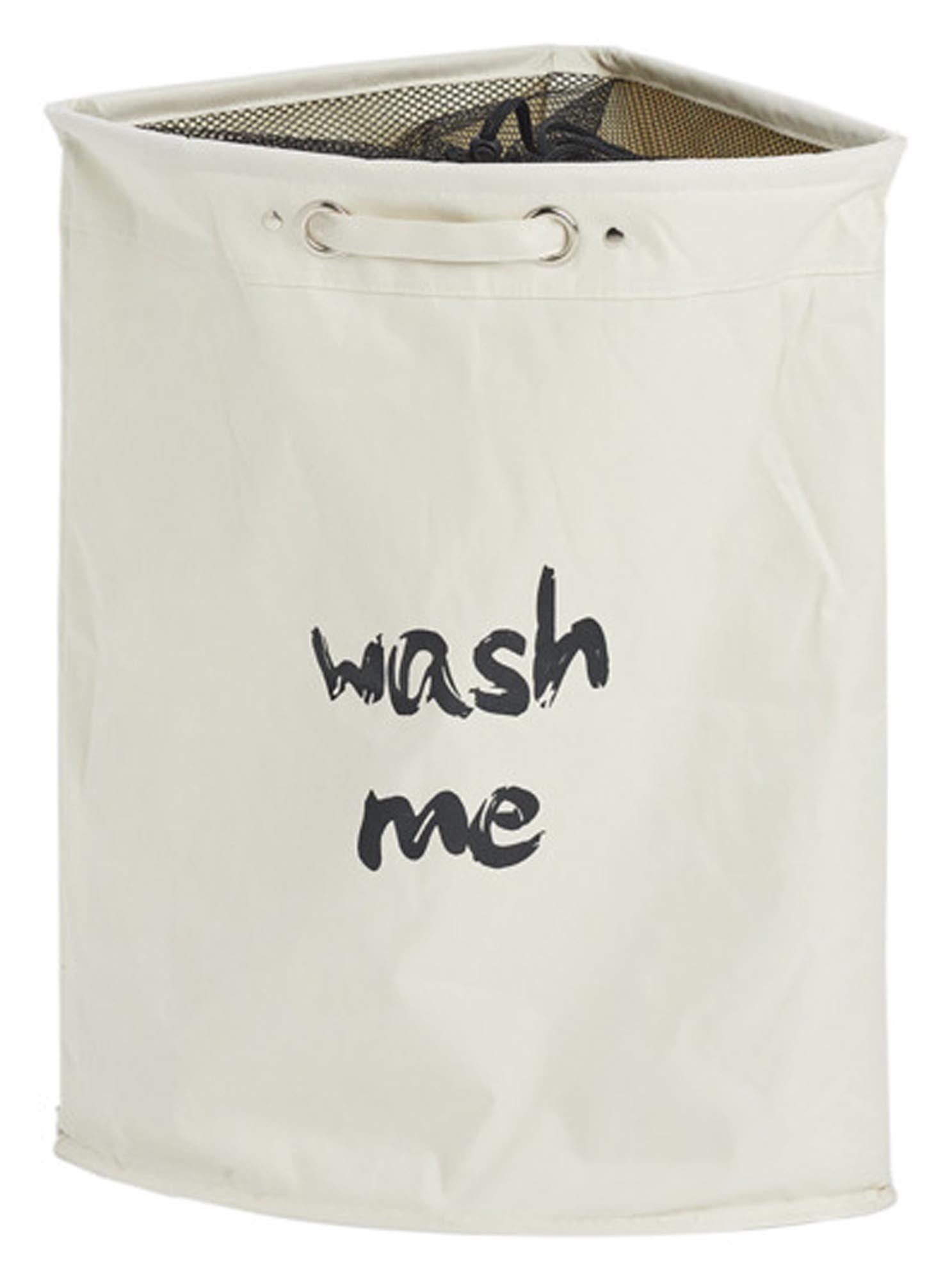 Kompakter Eckwäschesammler "Wash me" von ZELLER PRESENT: stilvoll, funktional, atmungsaktiv, 34x34x56 cm, ideal für kleine Bäder.