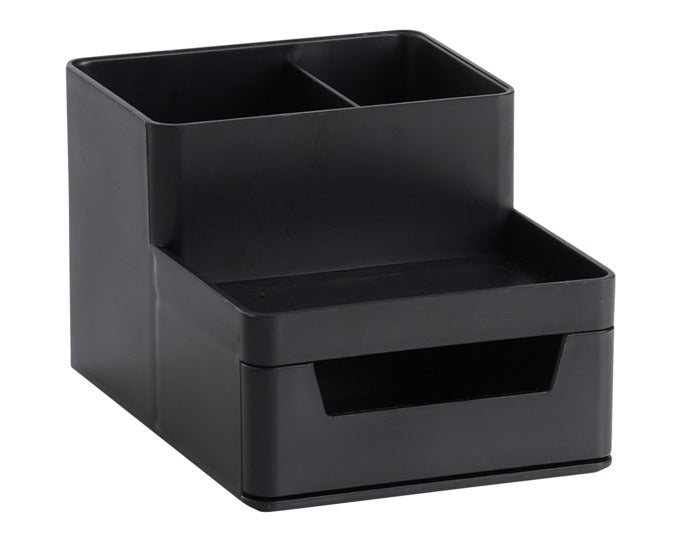 ZELLER Utensilien Organizer Kunststoff schwarz 15.5x11.2x9.5 cm in  präsentiert im Onlineshop von KAQTU Design AG. Bürozubehör ist von ZELLER PRESENT