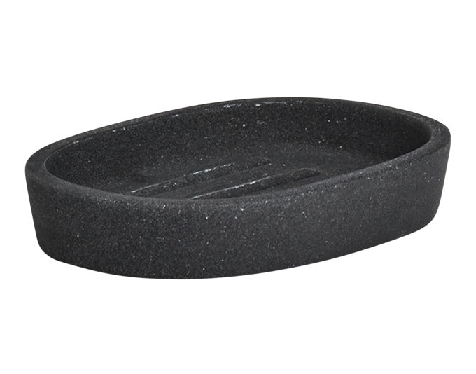 Seifenschale Dark Stone Polyresin 11.7x8.3 cm in  präsentiert im Onlineshop von KAQTU Design AG. Badzubehör ist von ZELLER PRESENT