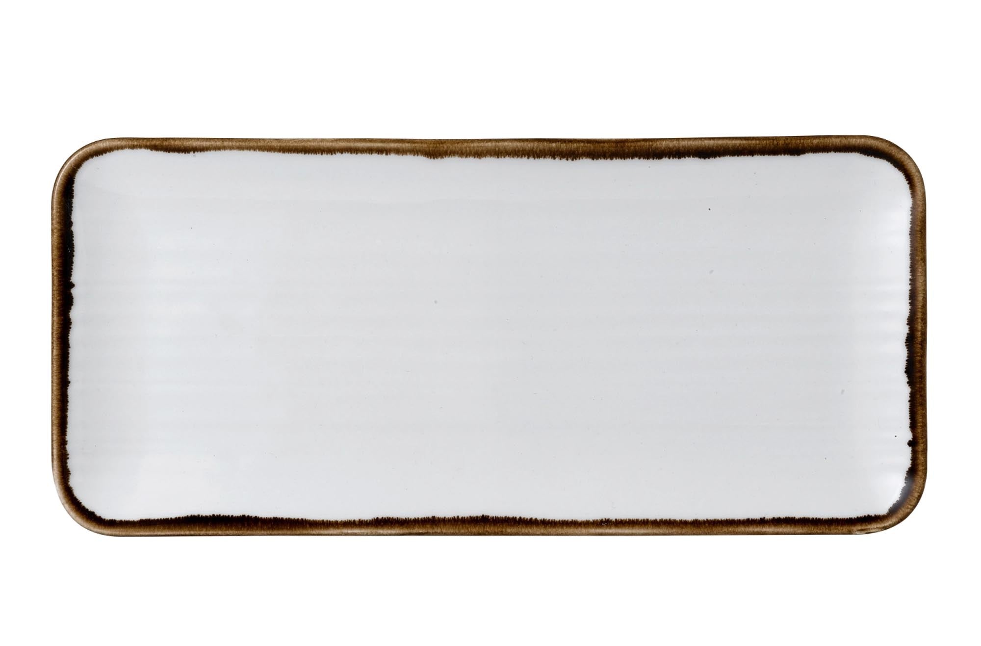 Die rechteckige Harvest Natural Organic Platte (35x16cm) von Churchill vereint stilvolles Design mit nachhaltiger Funktionalität.