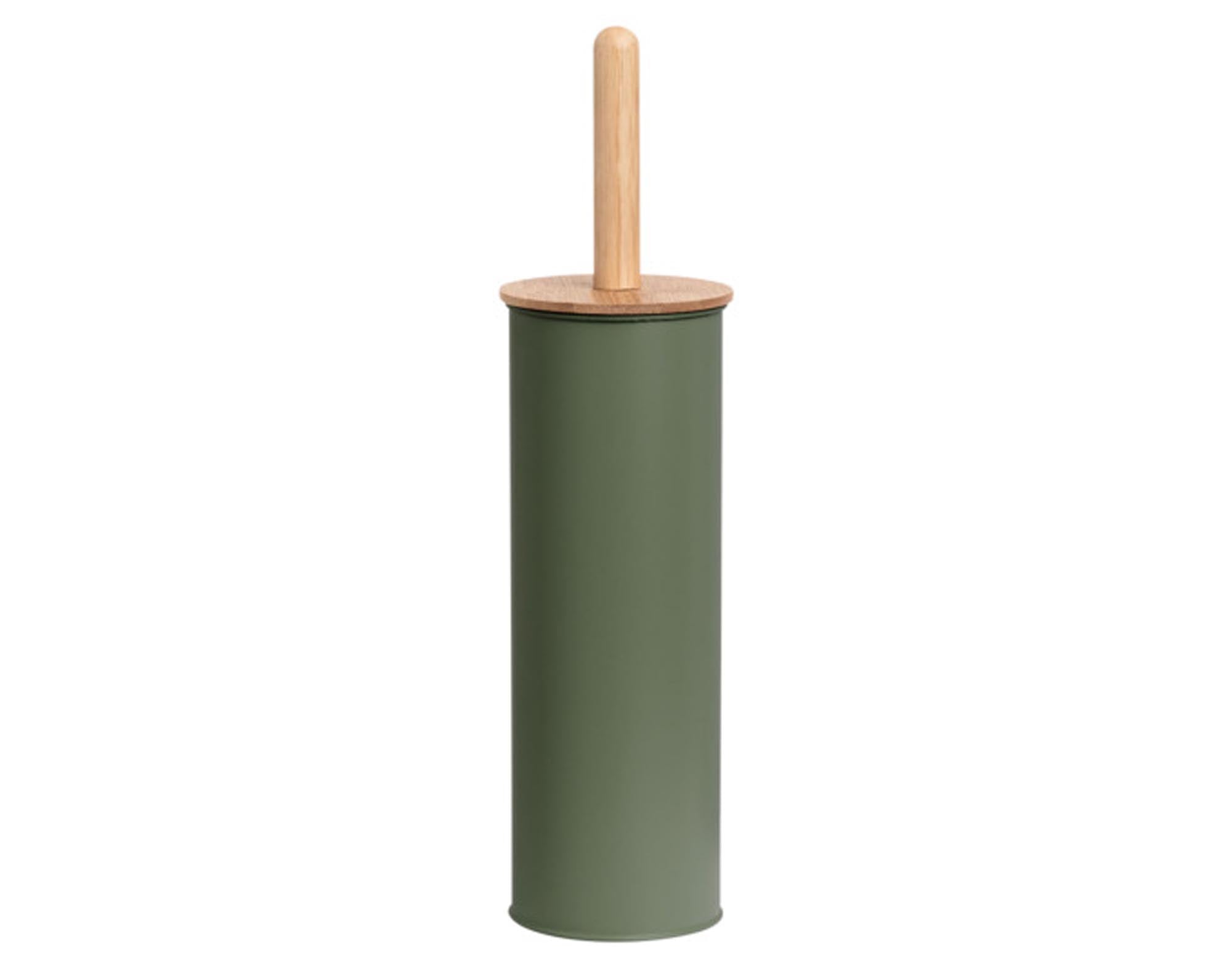 ZELLER WC-Bürstengarnitur Bamboo Metall salbeigrün ø 10x38.4 cm in  präsentiert im Onlineshop von KAQTU Design AG. Badzubehör ist von ZELLER PRESENT