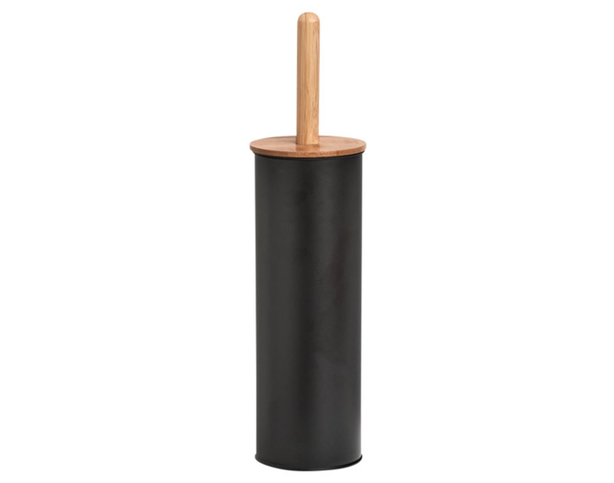ZELLER WC-Bürstengarnitur Bamboo Metall schwarz ø 10x38.4 cm in  präsentiert im Onlineshop von KAQTU Design AG. Badzubehör ist von ZELLER PRESENT