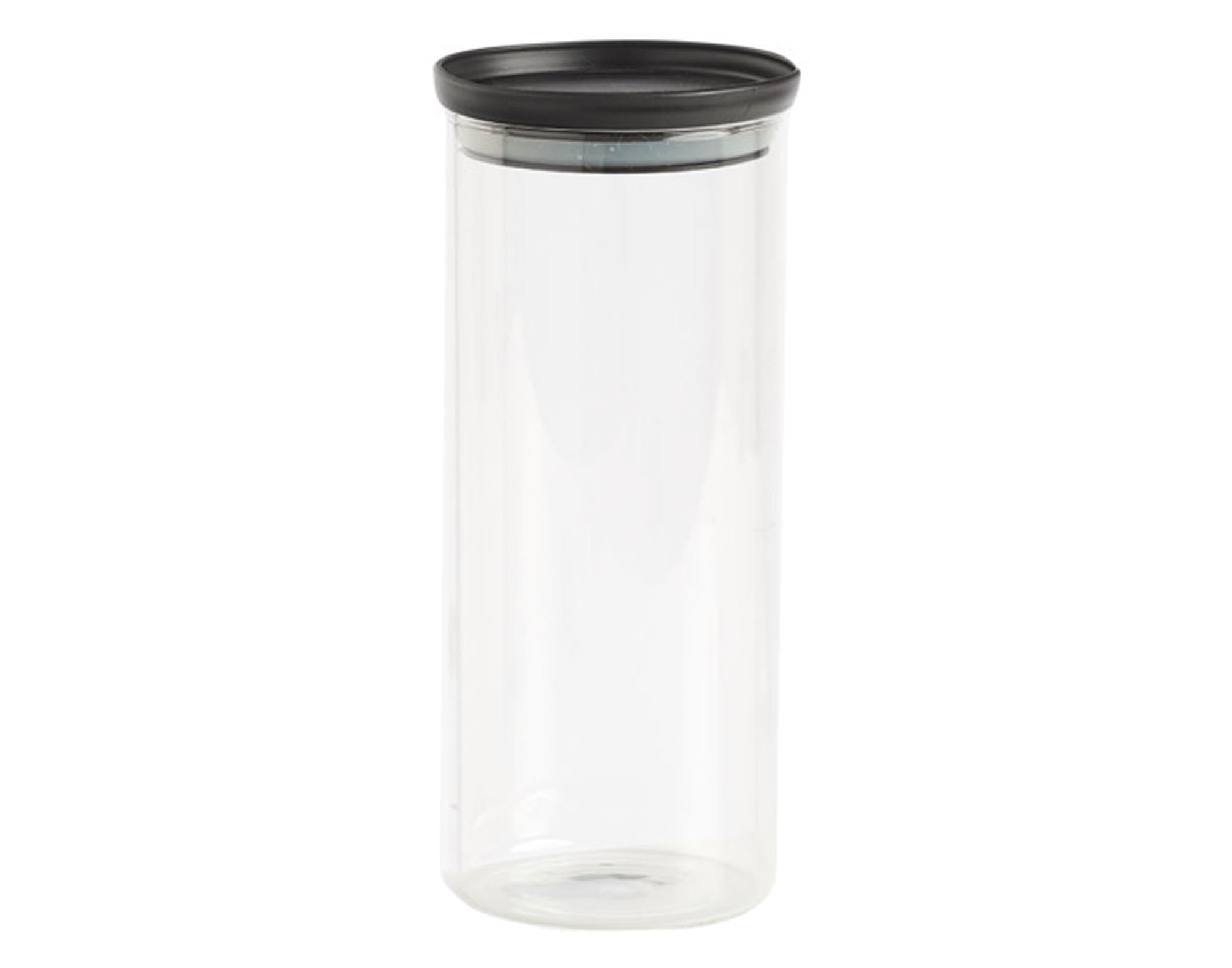 Zeller storage glass with black plastic lid 1.25 l
