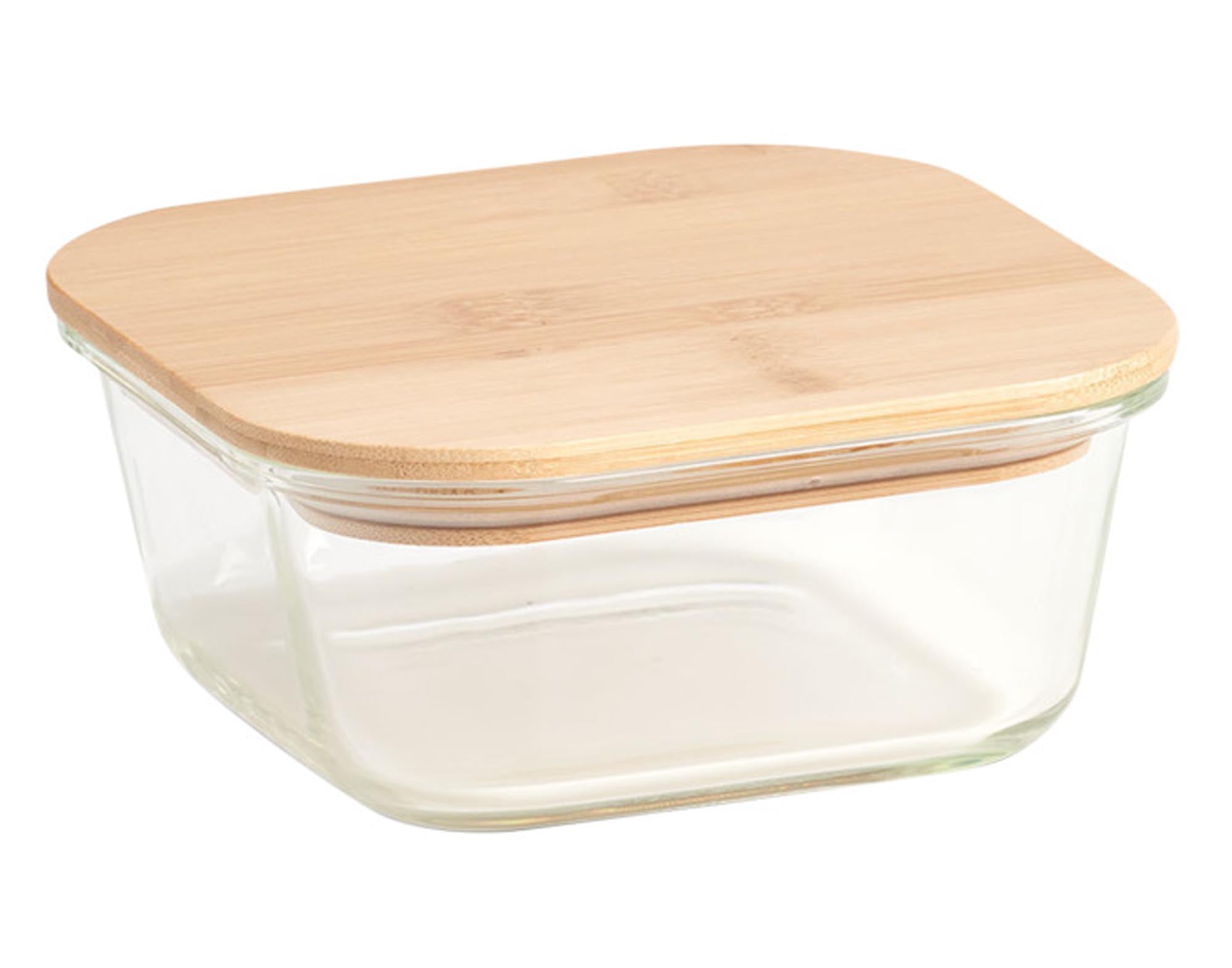 Zeller storage container glass with bamboo lid 0.68 l