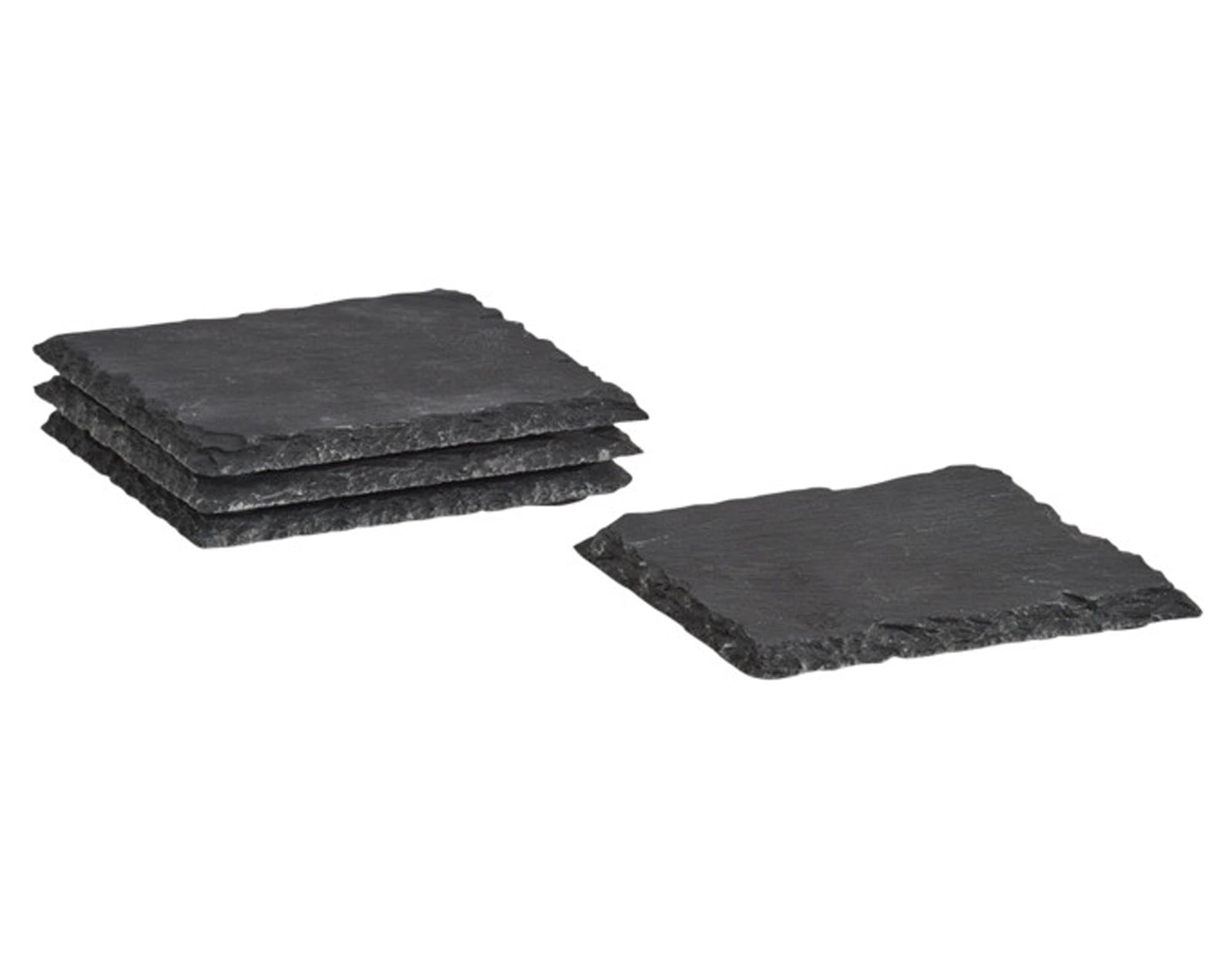 Entdecken Sie das ZELLER Untersetzer-Set aus Schiefer (4-teilig, 10x10 cm) – stilvoll, hitzebeständig und perfekt für Ihre Küche und Esstisch!