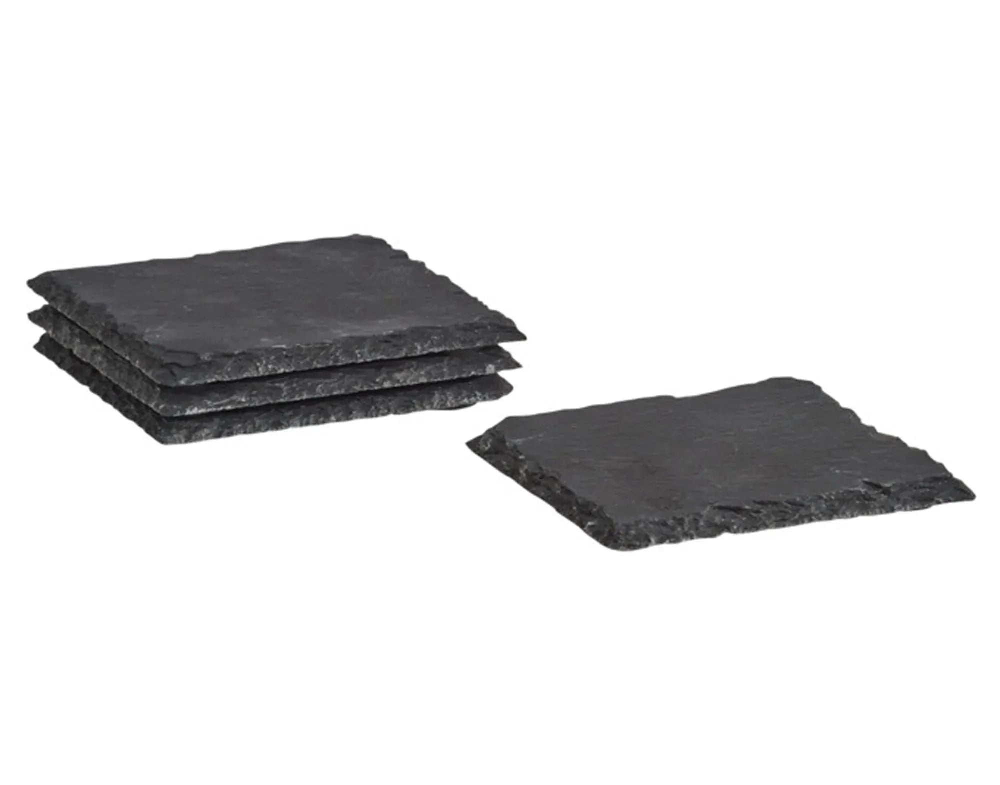 Elegantes 4-teiliges Schiefer-Untersetzer-Set (10x10 cm) von ZELLER PRESENT – stilvoll, langlebig, hitzebeständig.