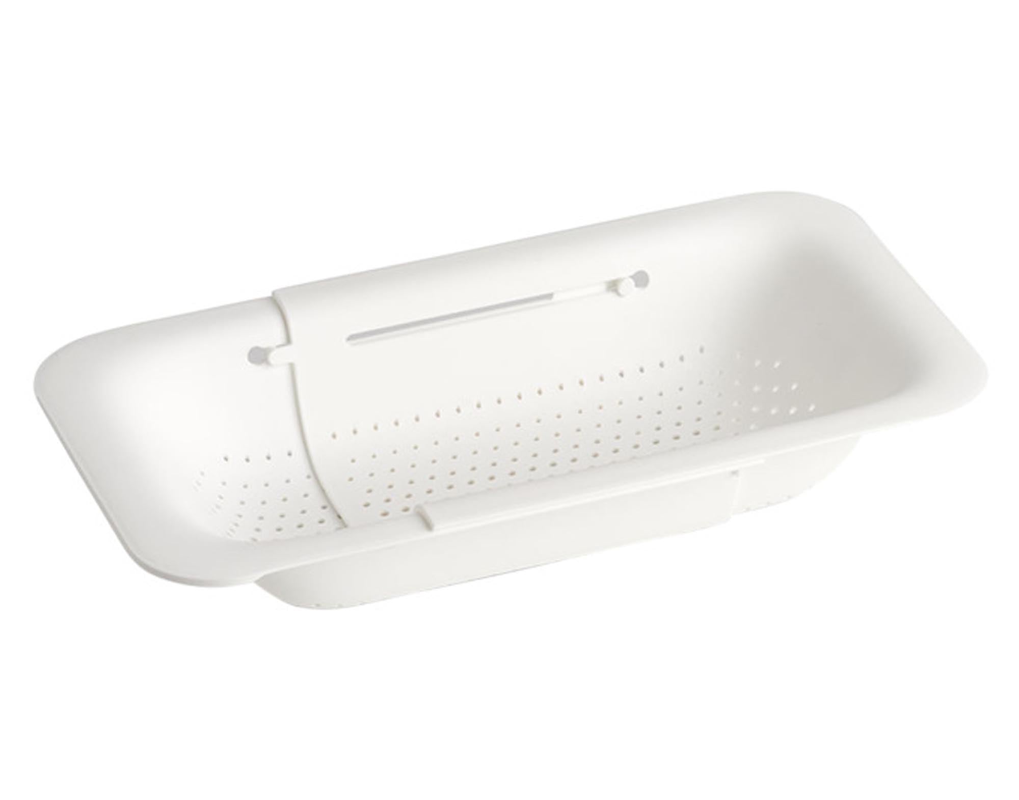ZELLER pull-out plastic sink strainer <tc>weis</tc>s 49.4x20 cm