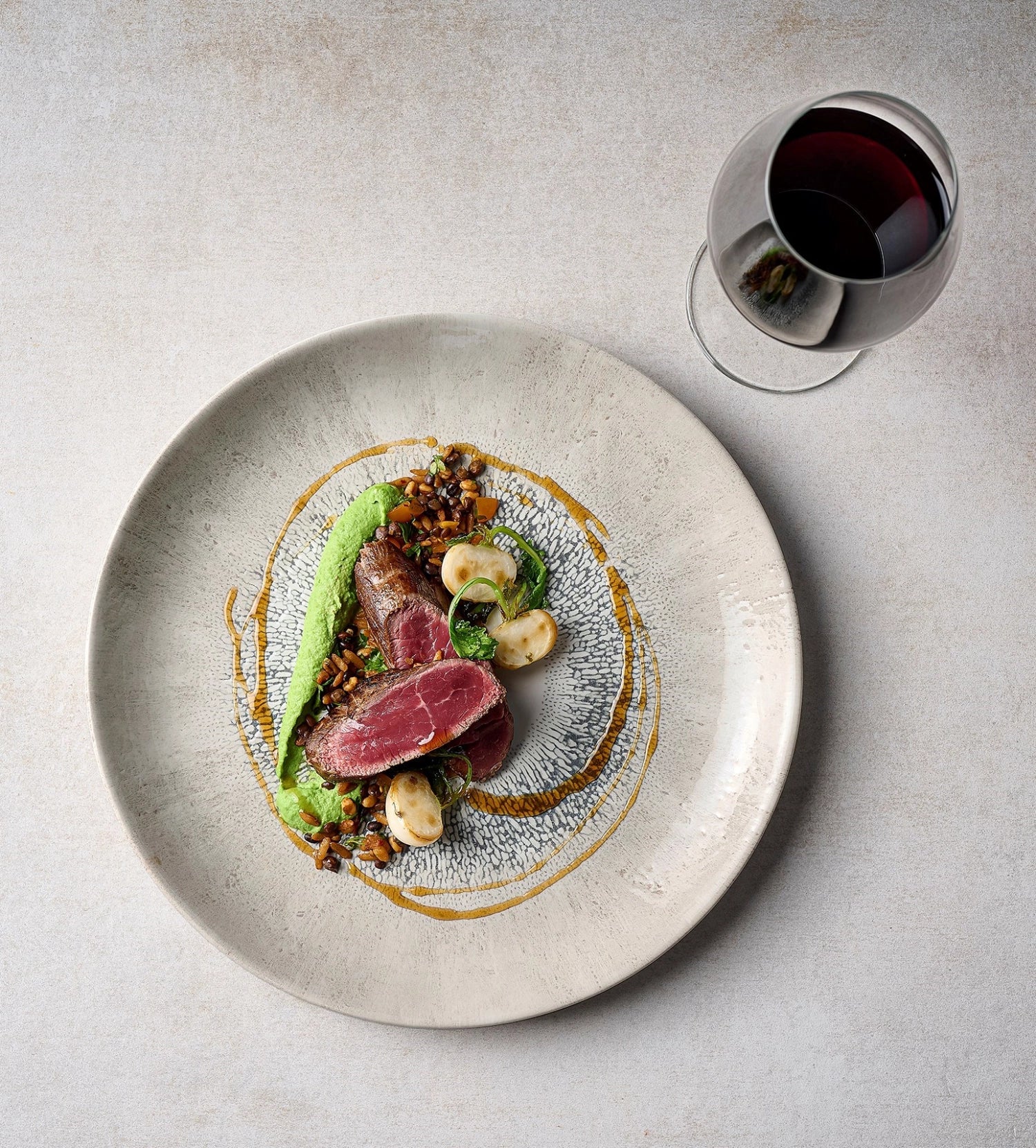 Piastra coupé grigia agata fusion piatta 21,7 cm