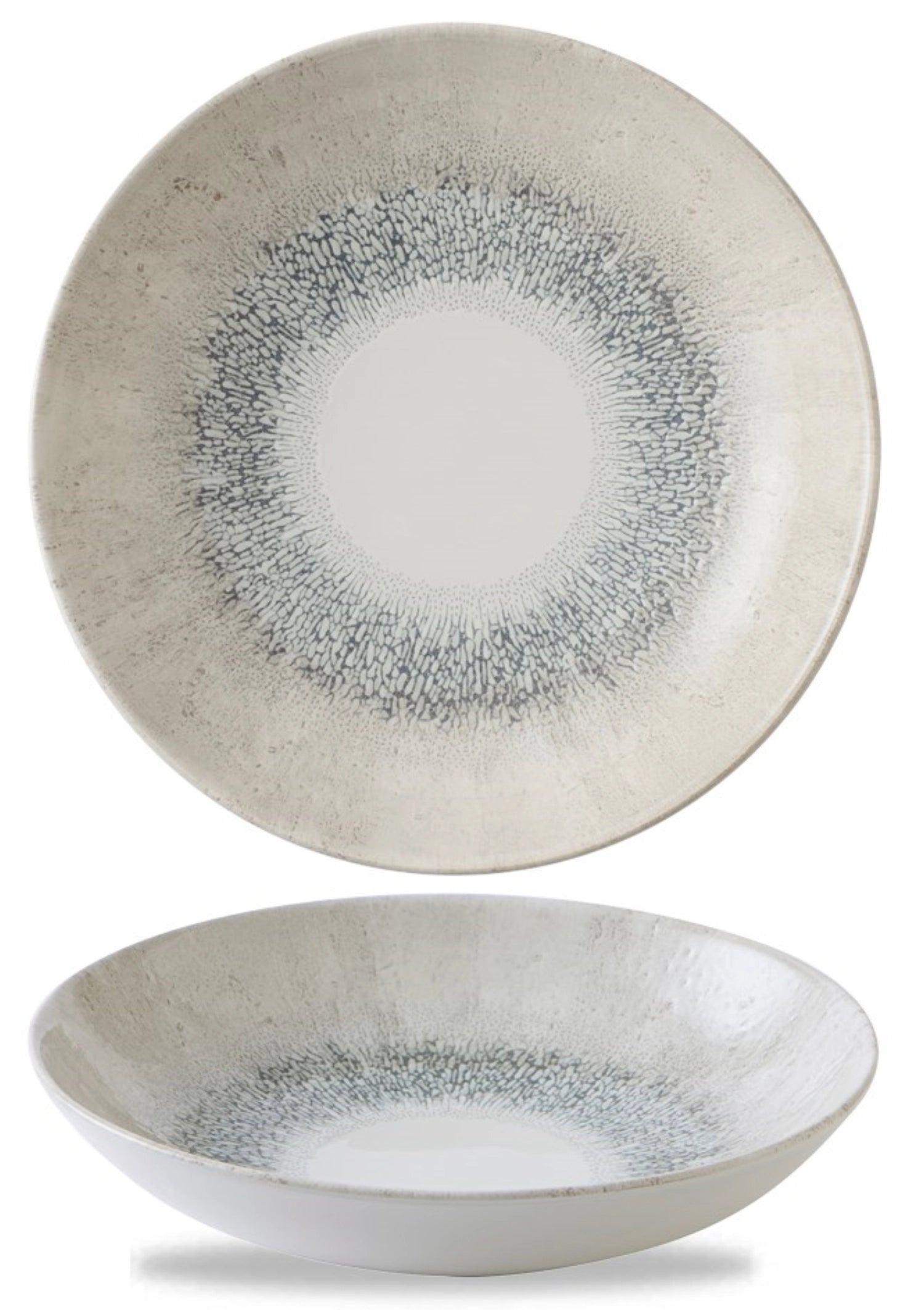 Entdecken Sie den Fusion Agate Grey Coupe Teller tief 24.8cm von Churchill. Seidig glänzend, robust und vielseitig für stilvolle Tischpräsentationen.