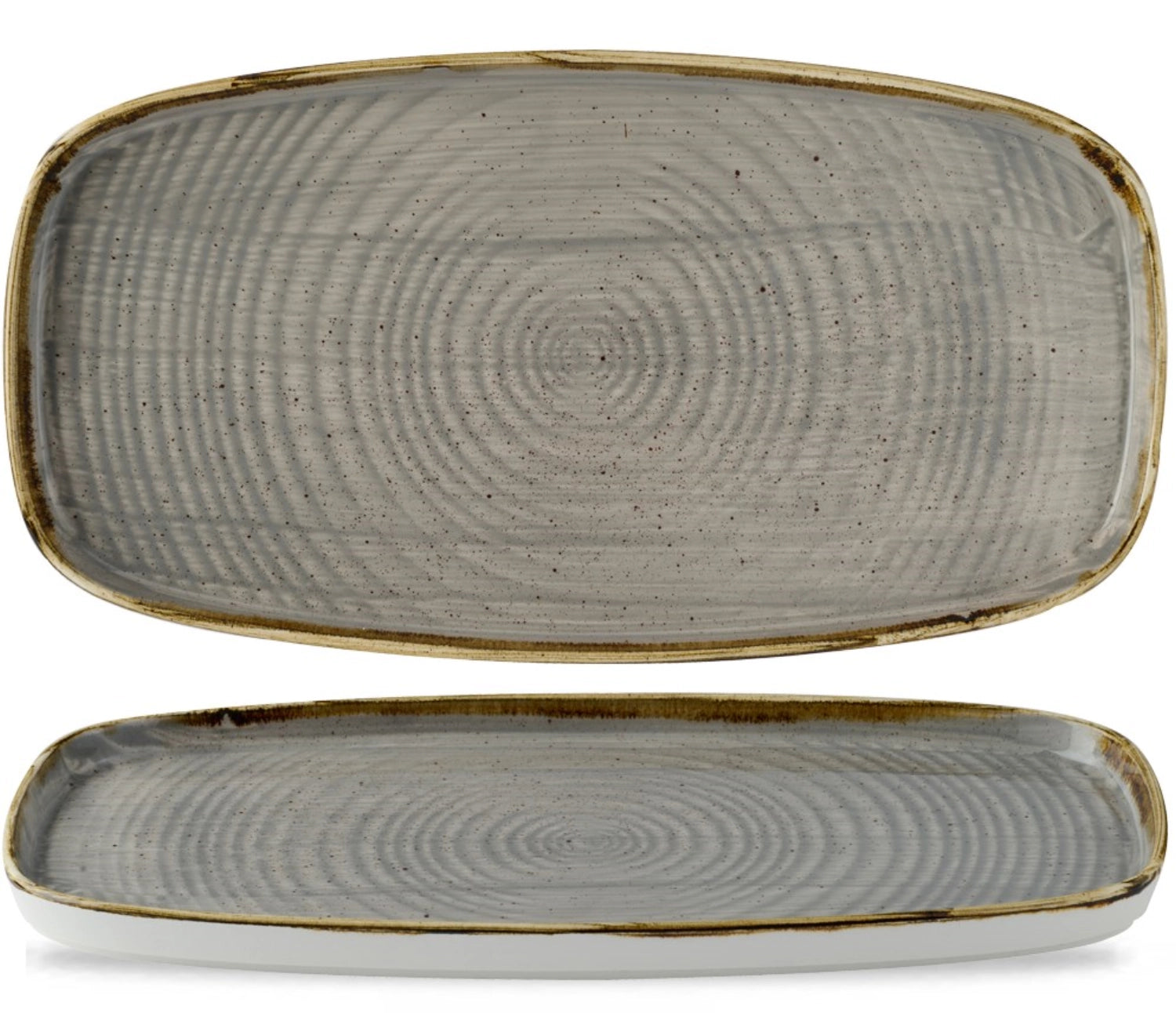 Entdecken Sie die Stonecast Chef Walled Oblong Platte in Peppercorn Grey von Churchill. Ideal für Gastronomie und private Anlässe, langlebig und spülmaschinenfest.