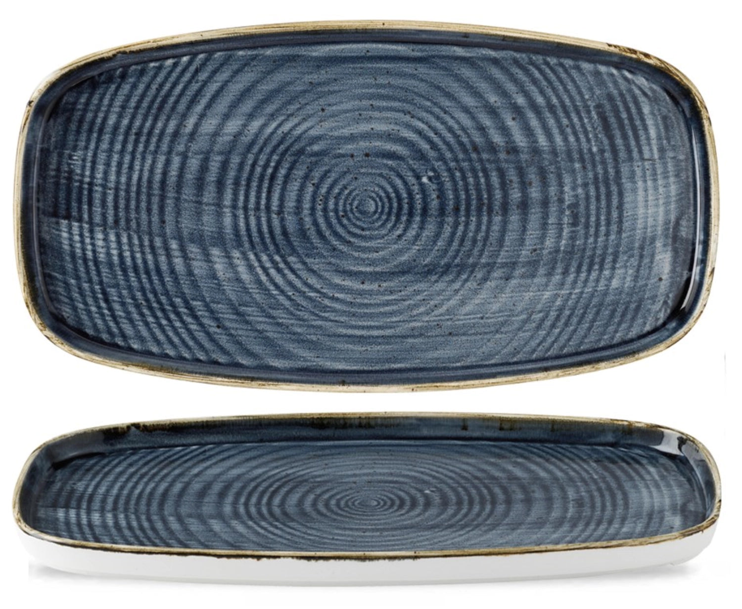 Elegante Stonecast Platte in Blueberry, 30x15,4 cm. Hochwertiges Porzellan, kratzfest, ideal für kreative Präsentationen.