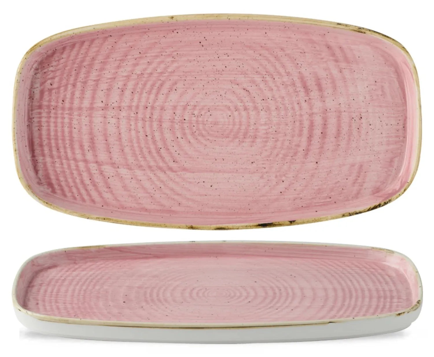 Elegante Stonecast Platte in Petal Pink, 30x15,4 cm, aus langlebigem Porzellan, ideal für kreative Speisenpräsentation.