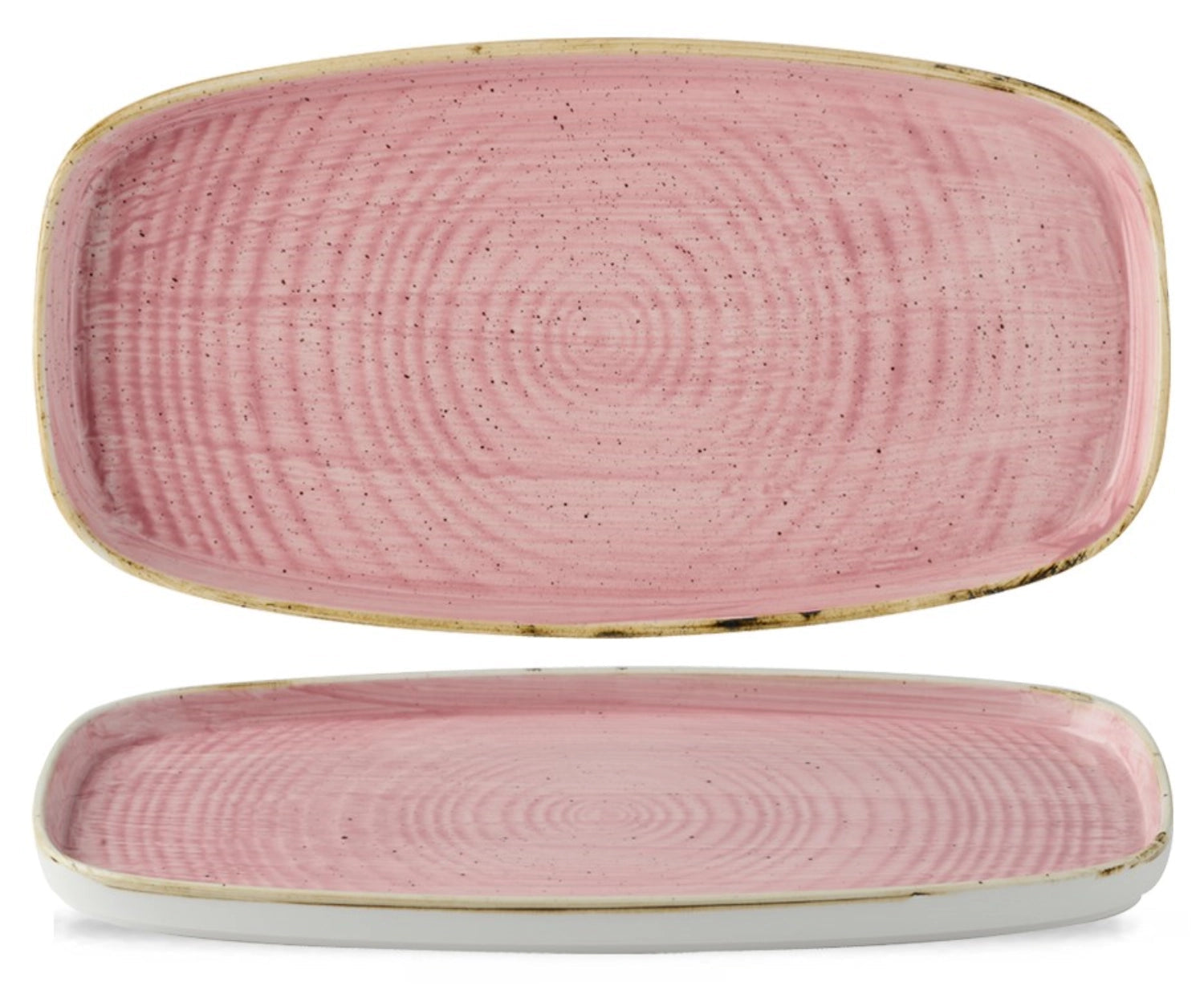 Elegante Stonecast Platte in Petal Pink, 30x15,4 cm, aus langlebigem Porzellan, ideal für kreative Speisenpräsentation.