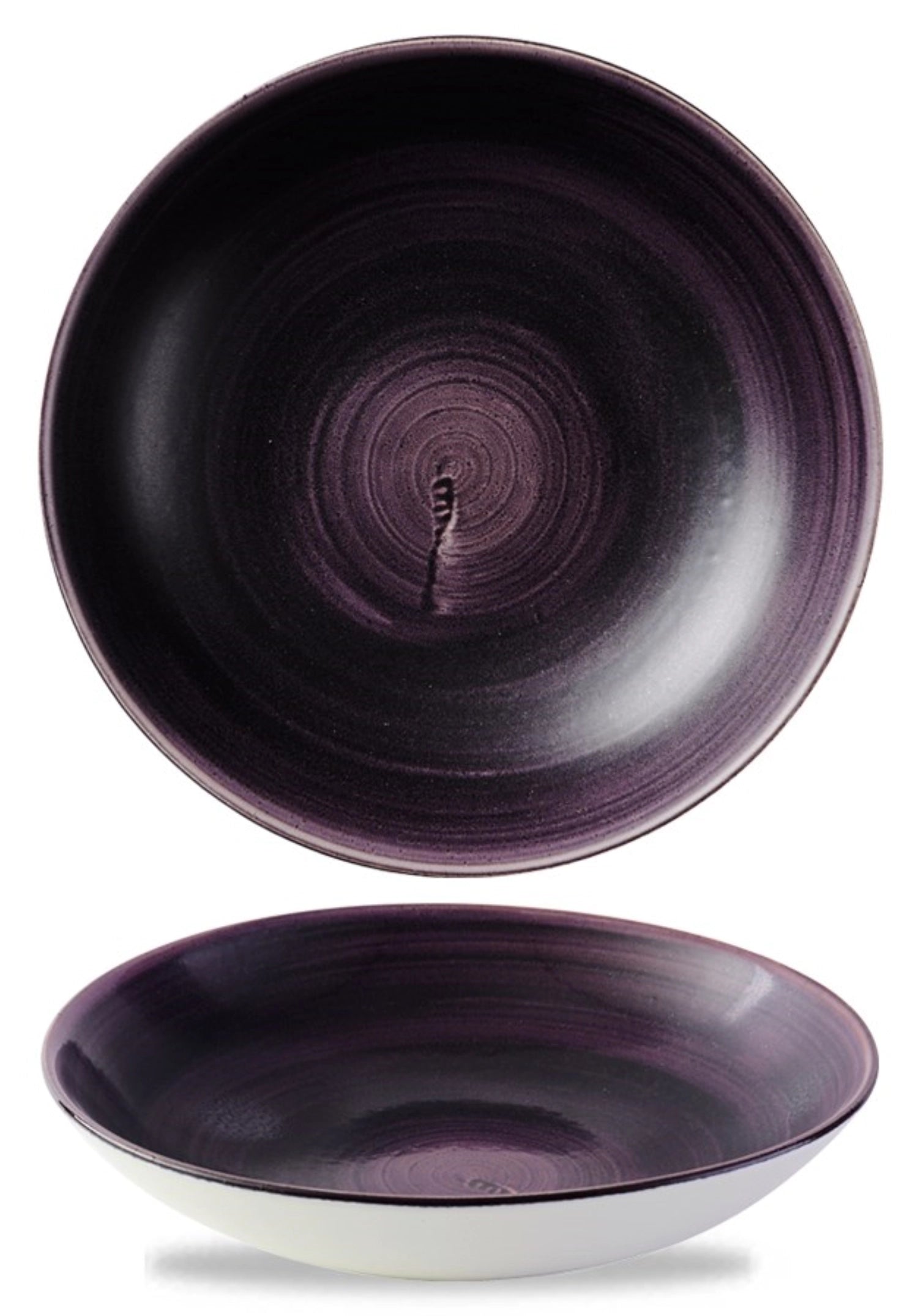 Plate coupé in viola deep con patina di Stonecast Deep 18,2 cm