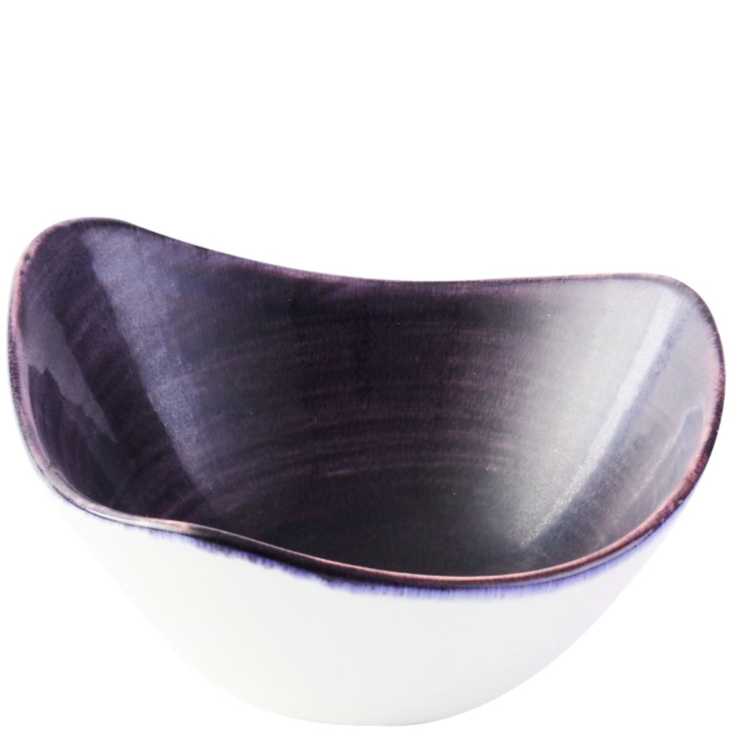 Die Stonecast Patina Deep Purple Triangel Schüssel von Churchill, 18,5 cm, besticht durch tiefviolettes Porzellan, handgefertigte Optik und Vielseitigkeit.