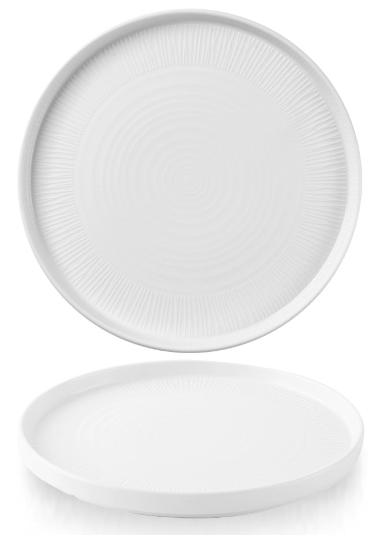 Eleganter 26cm Porzellanteller in Weiß von Churchill, ideal für Hauptgerichte, Salate und Desserts. Spülmaschinen- und mikrowellenfest.