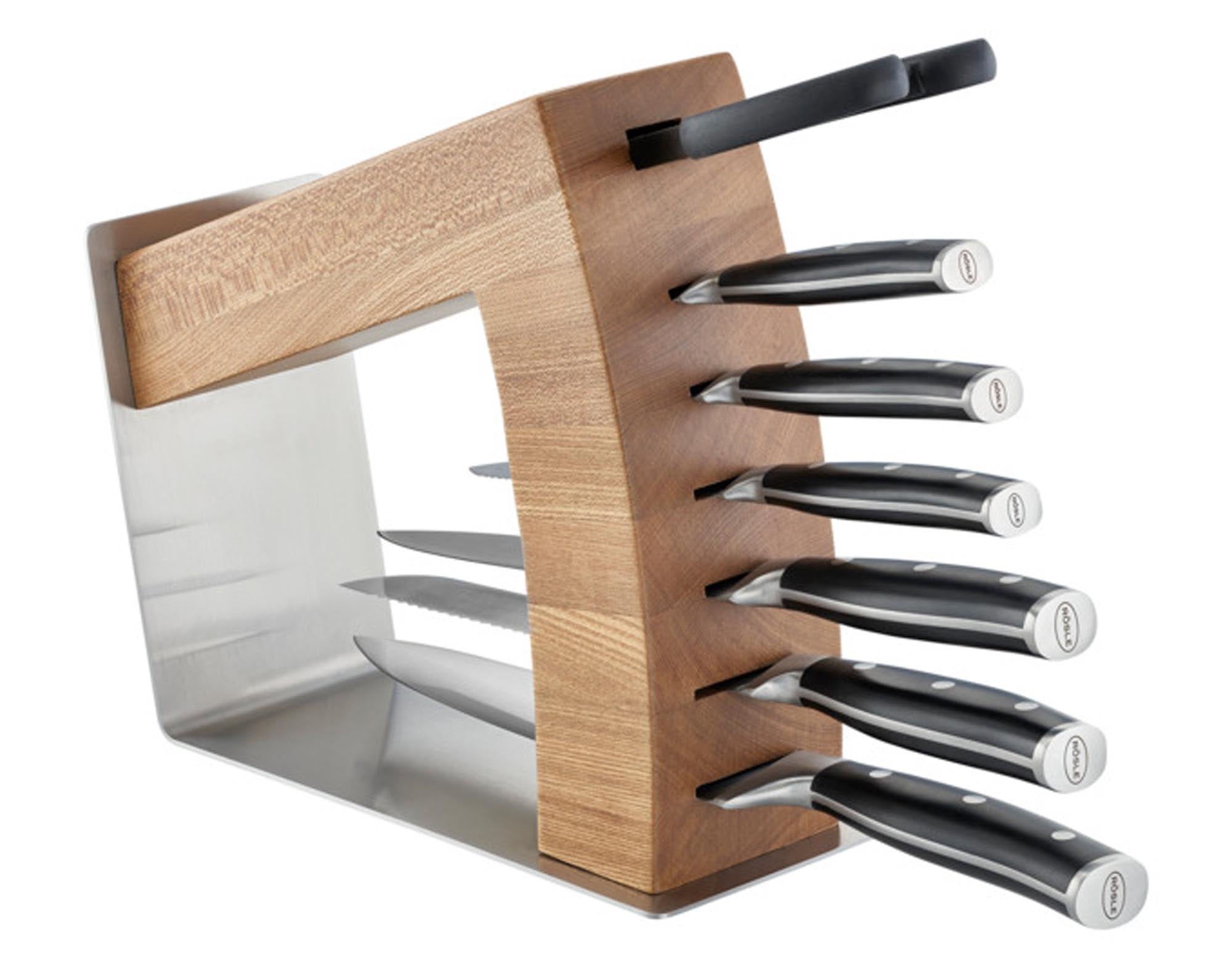 RÖSLE Messerblock MoveX Holz Inox 25x11x22 cm