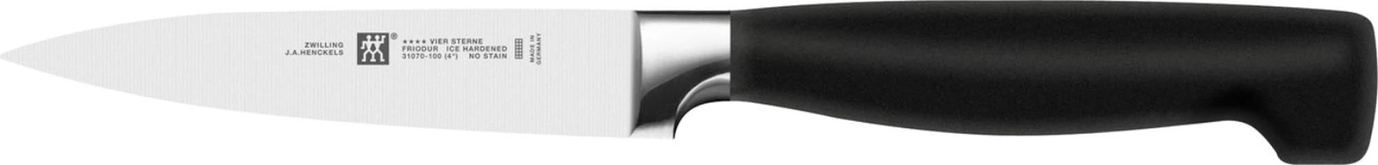 Entdecken Sie das 3-teilige Four Star Messerset von Zwilling Kitchen: Spick-, Fleisch- und Kochmesser für präzises Schneiden und höchsten Komfort.