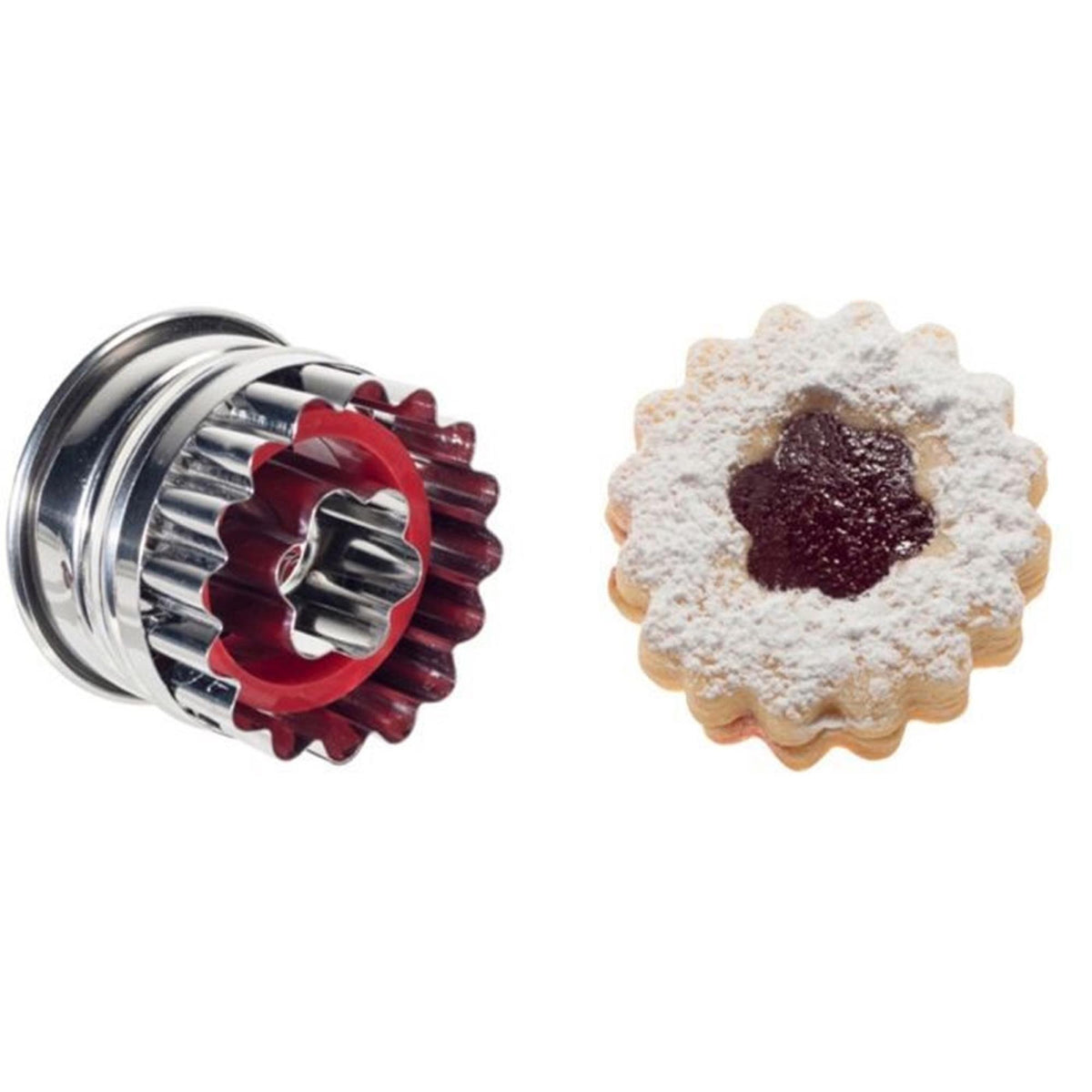 Linzer-Ausstechform Rosette, 5cm in Silber präsentiert im Onlineshop von KAQTU Design AG. Ausstecher ist von Westmark