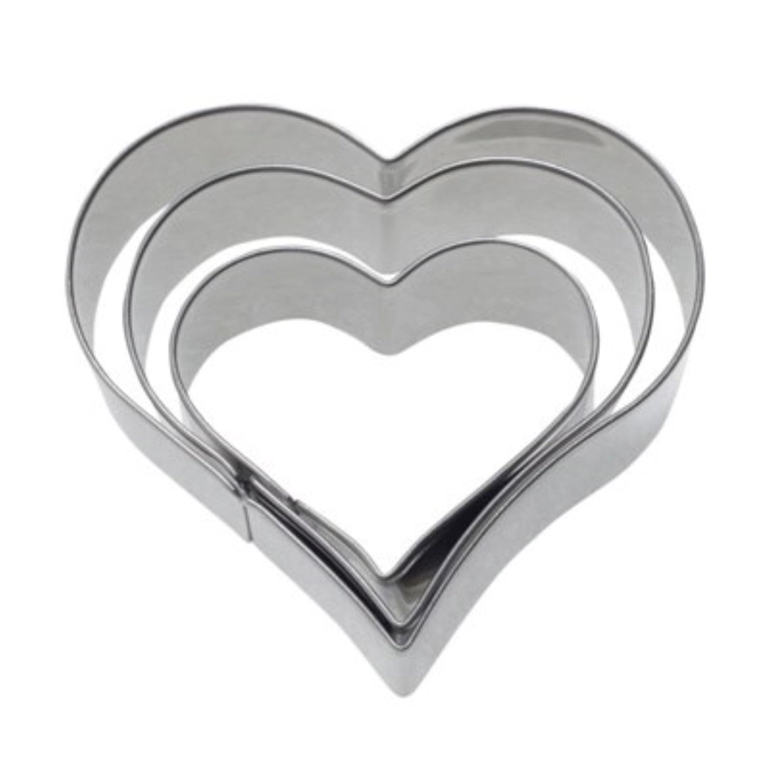 3 pezzi. Outlet Terrace Forms Heart, Acciaio inossidabile 4.5.6 cm