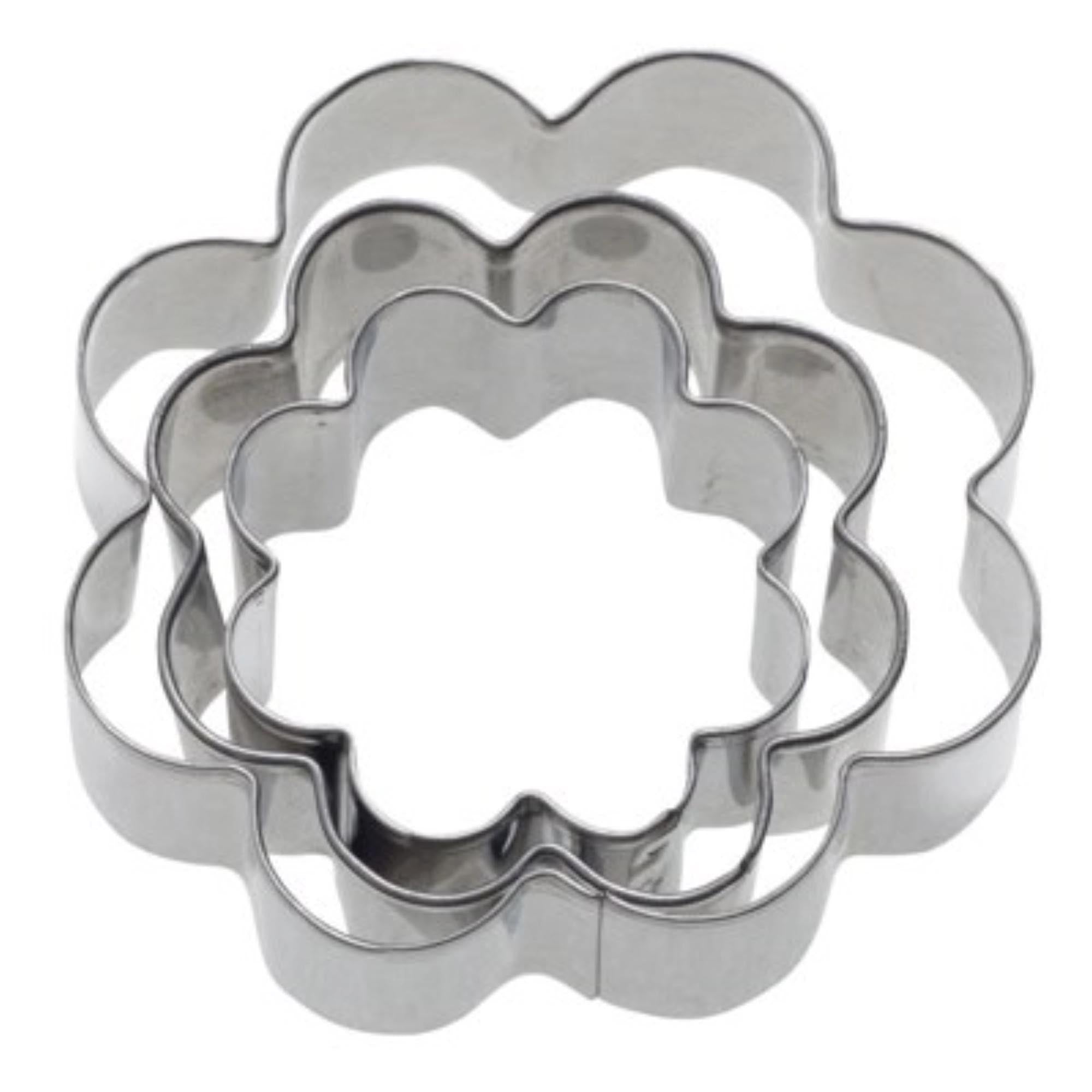 3 Stk. Terrassen-Ausstechformen Rosette, 4,5,6cm in Silber präsentiert im Onlineshop von KAQTU Design AG. Ausstecher ist von Westmark