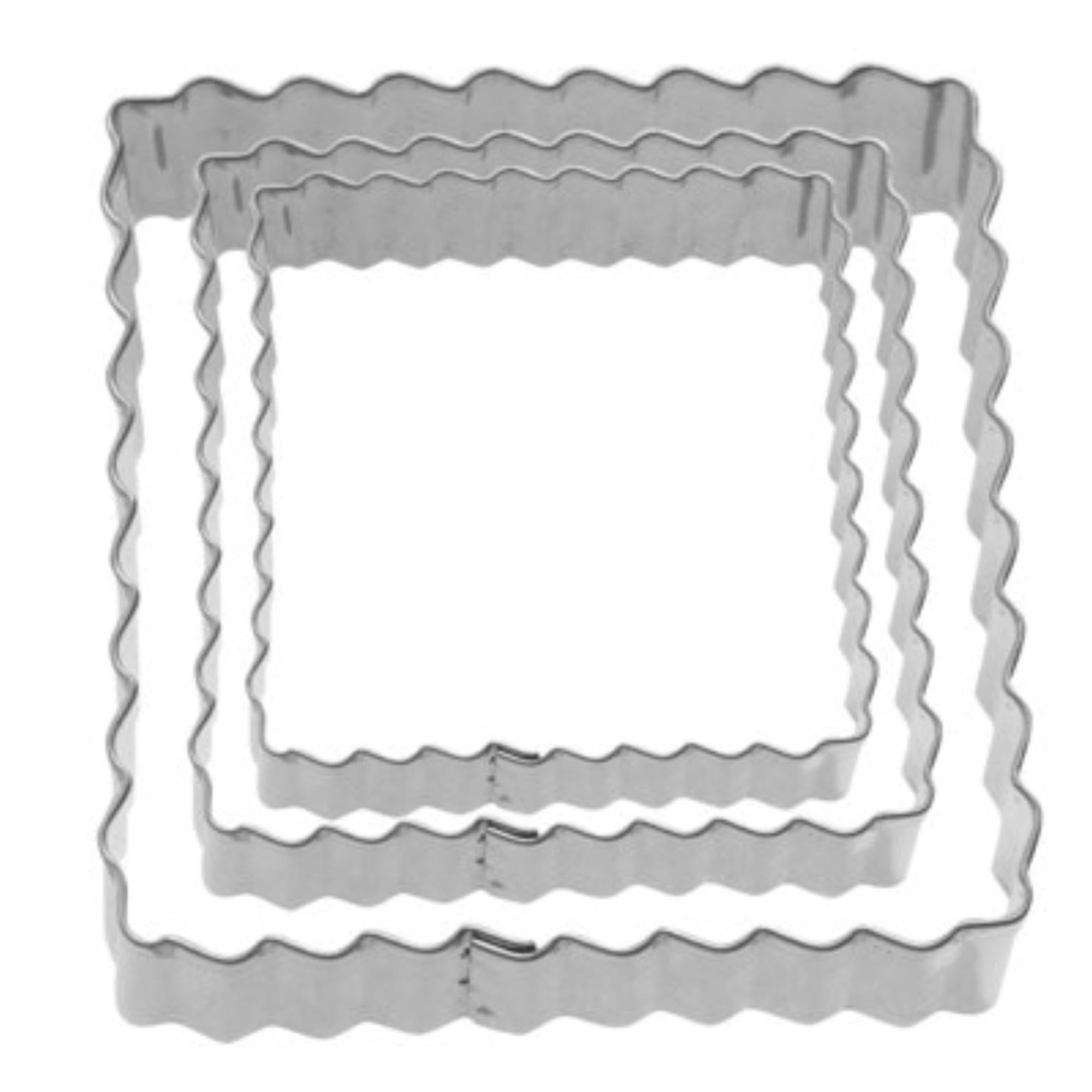 3 Stk. Terrassen-Ausstechformen Quadrat gewellt, 4,5,6cm in Silber präsentiert im Onlineshop von KAQTU Design AG. Ausstecher ist von Westmark